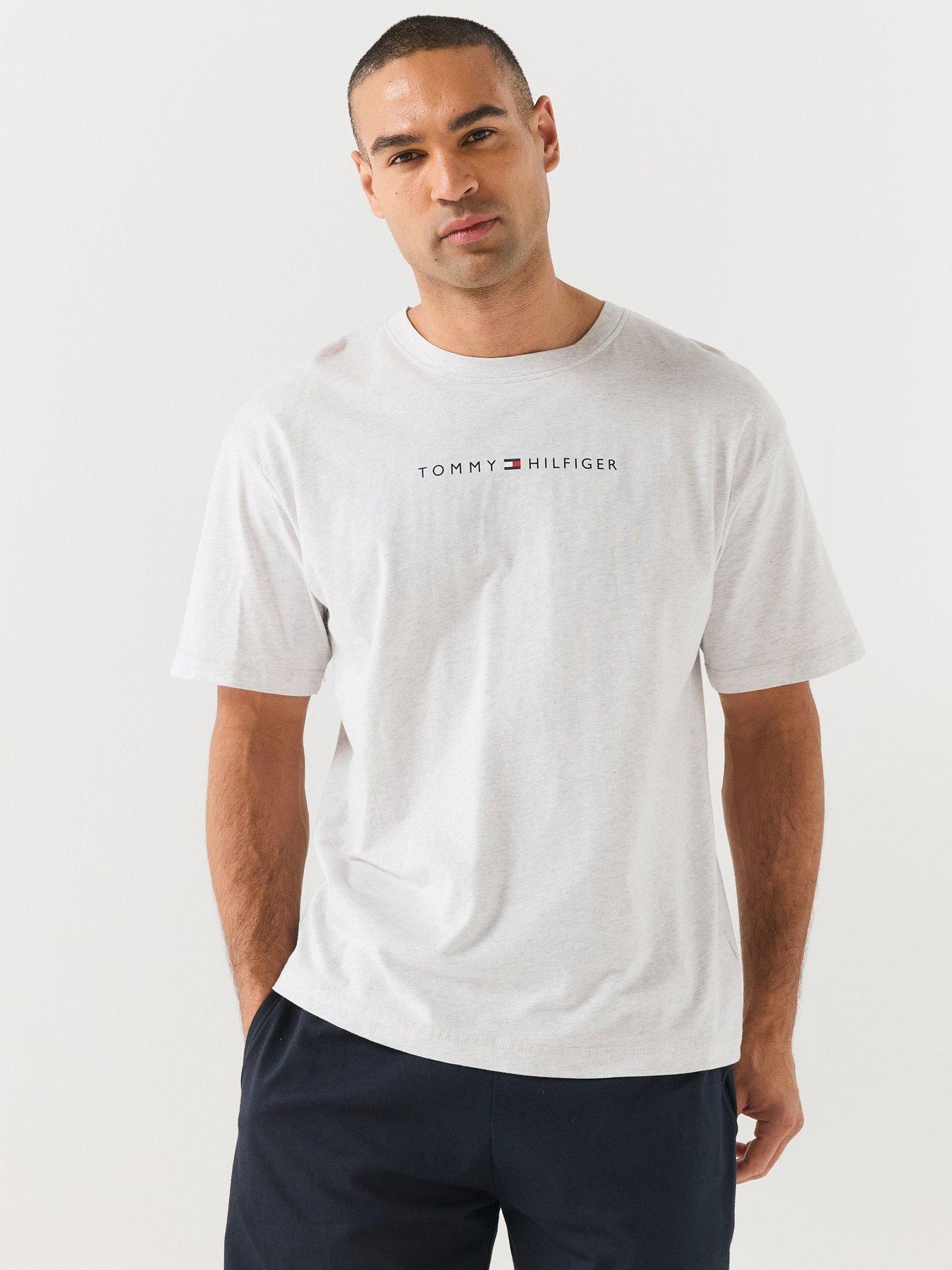 Tommy Hilfiger Linear Logo Loungewear Short Sleeve T-shirt, Grey, Size Xl, Men - Image 2