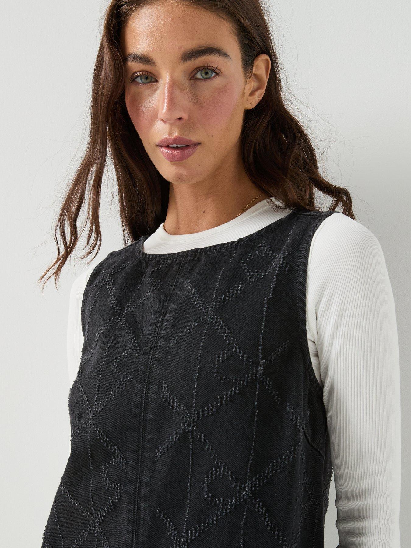 Image 5 of 5 of Calvin Klein Jeans Jeans All-over Logo Denim Mini Dress - Black