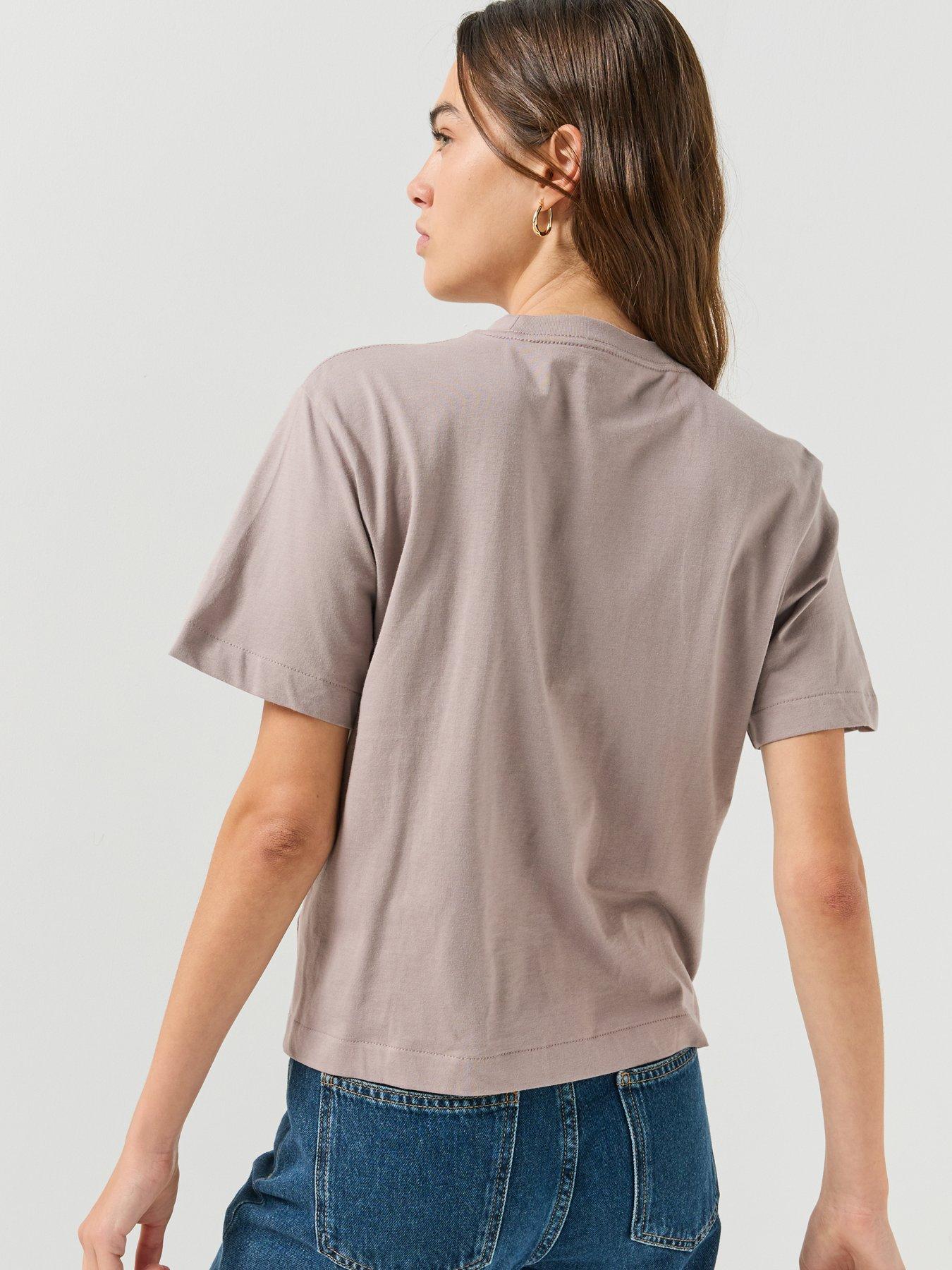 Image 2 of 4 of Calvin Klein Jeans Jeans Distressed Monologo Boxy T-shirt - Brown