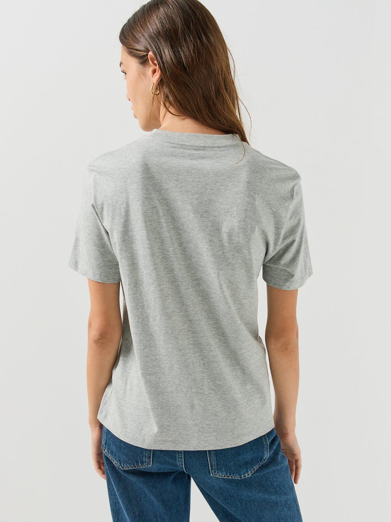Image 2 of 4 of Calvin Klein Jeans Womens Varsity Logo Cotton T-Shirt - Grey