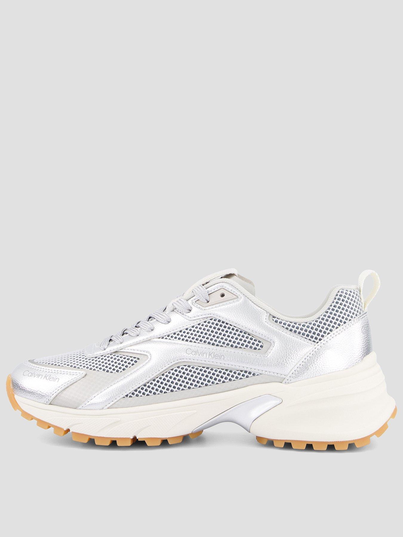 Calvin Klein Metallic Hike Runner Hybrid Trainers, Silver, Size 40, Women