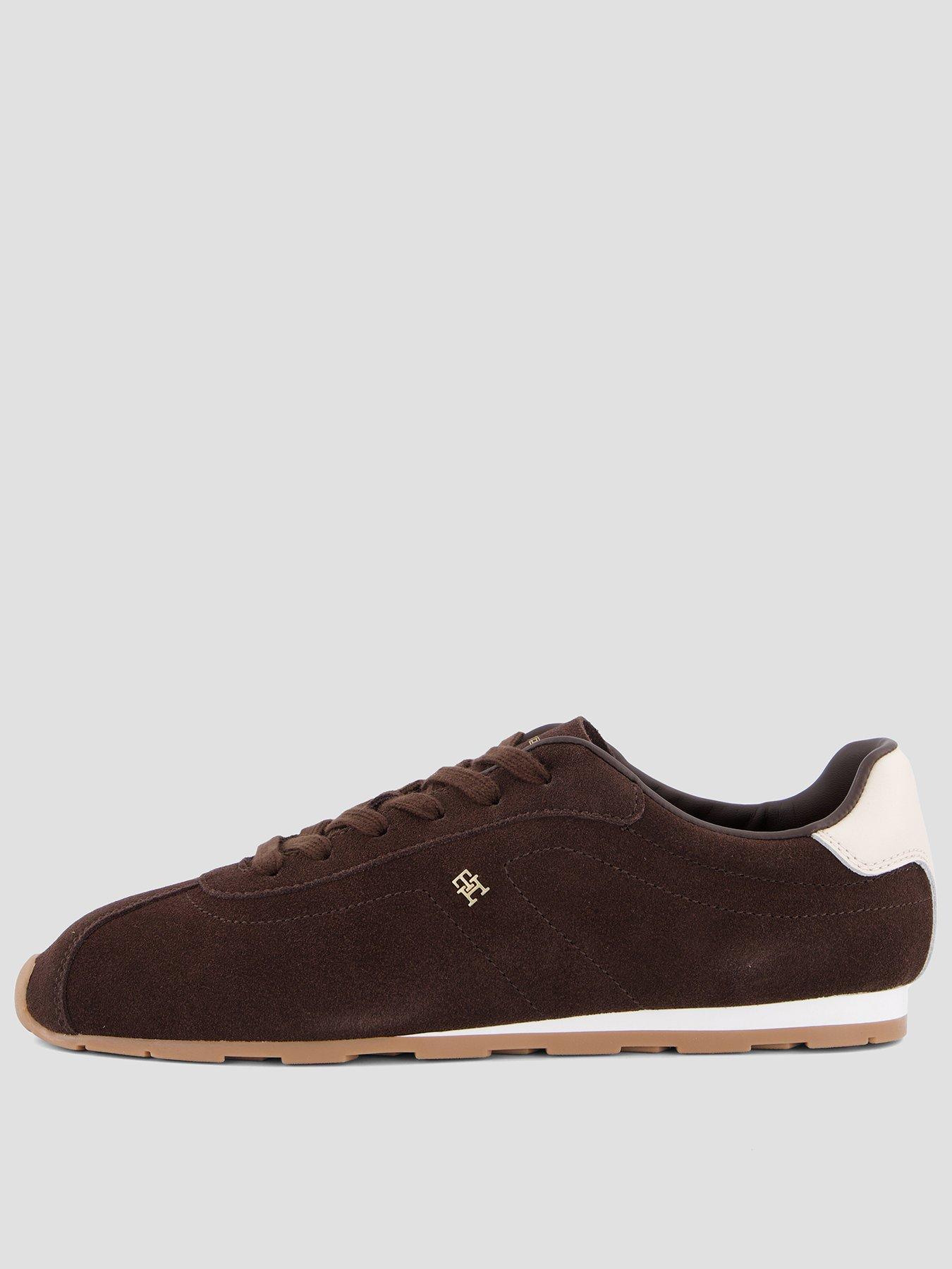 Tommy Hilfiger Monogram Suede Low Profile Trainers, Brown, Size 39, Women