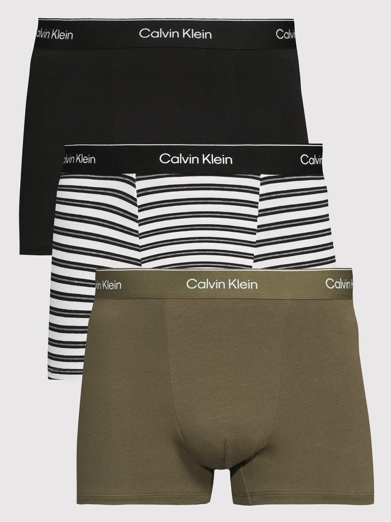 Image 1 of 3 of Calvin Klein 3 Pack Relaxed Fit Trunks - Assorted