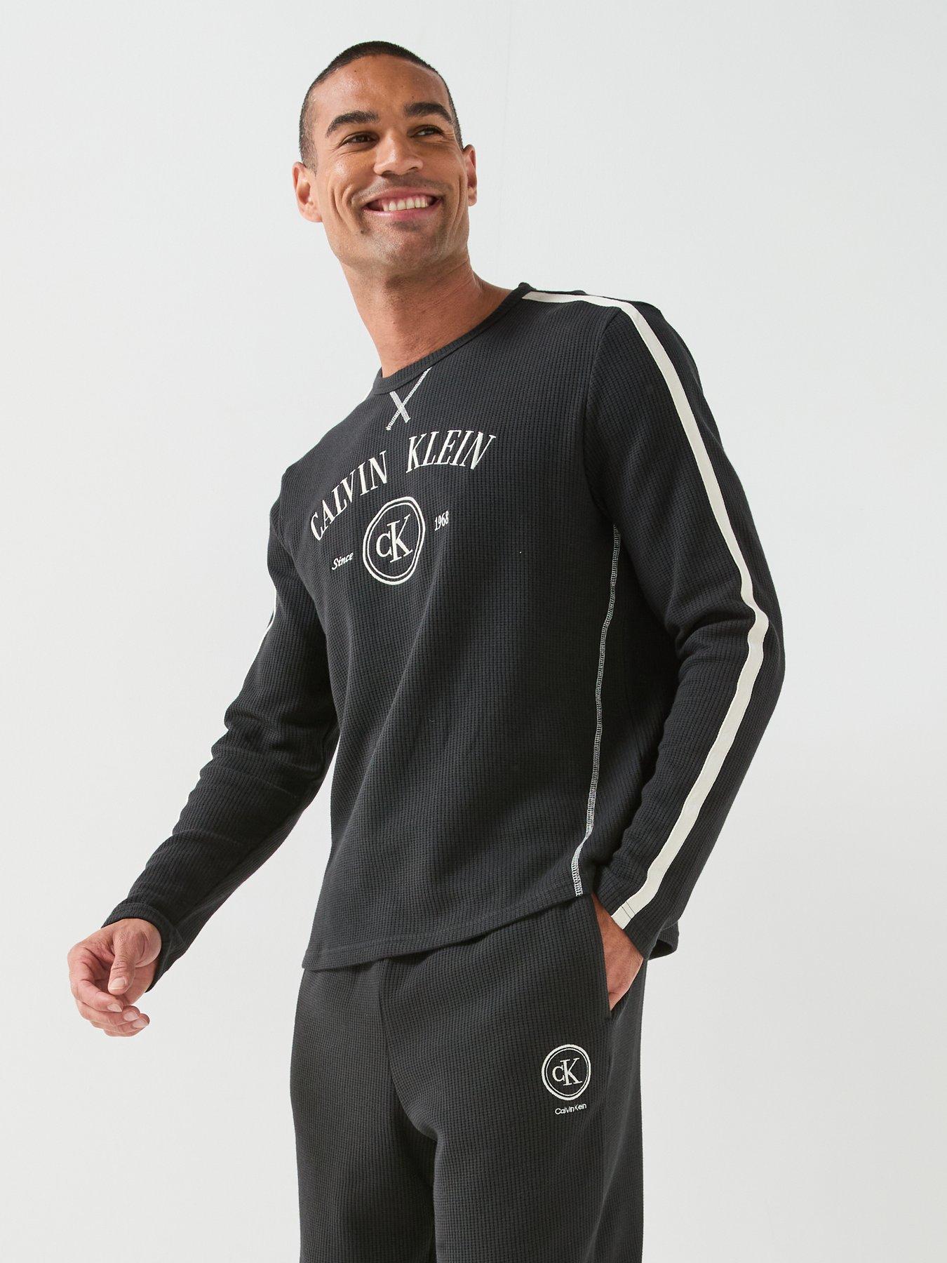 Image 6 of 6 of Calvin Klein Waffle Tracksuits - Black