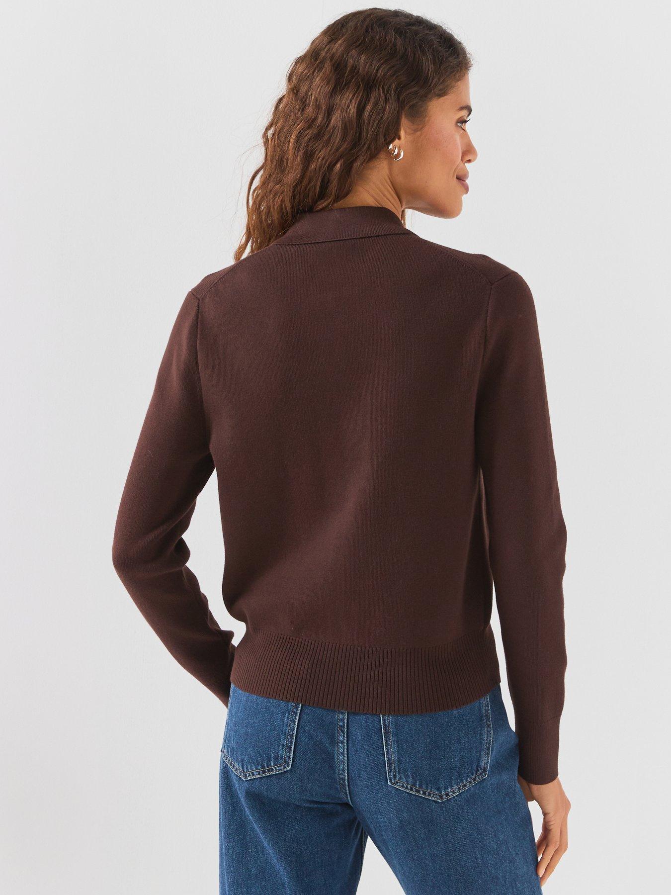 Image 2 of 6 of Tommy Hilfiger Premium Knit Zip-Through&nbsp;Jumper - Brown
