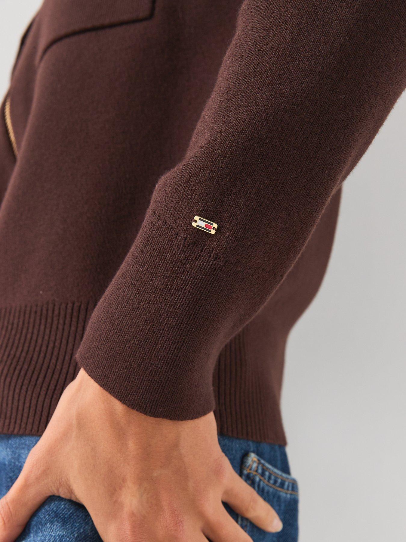 Image 4 of 6 of Tommy Hilfiger Premium Knit Zip-Through&nbsp;Jumper - Brown