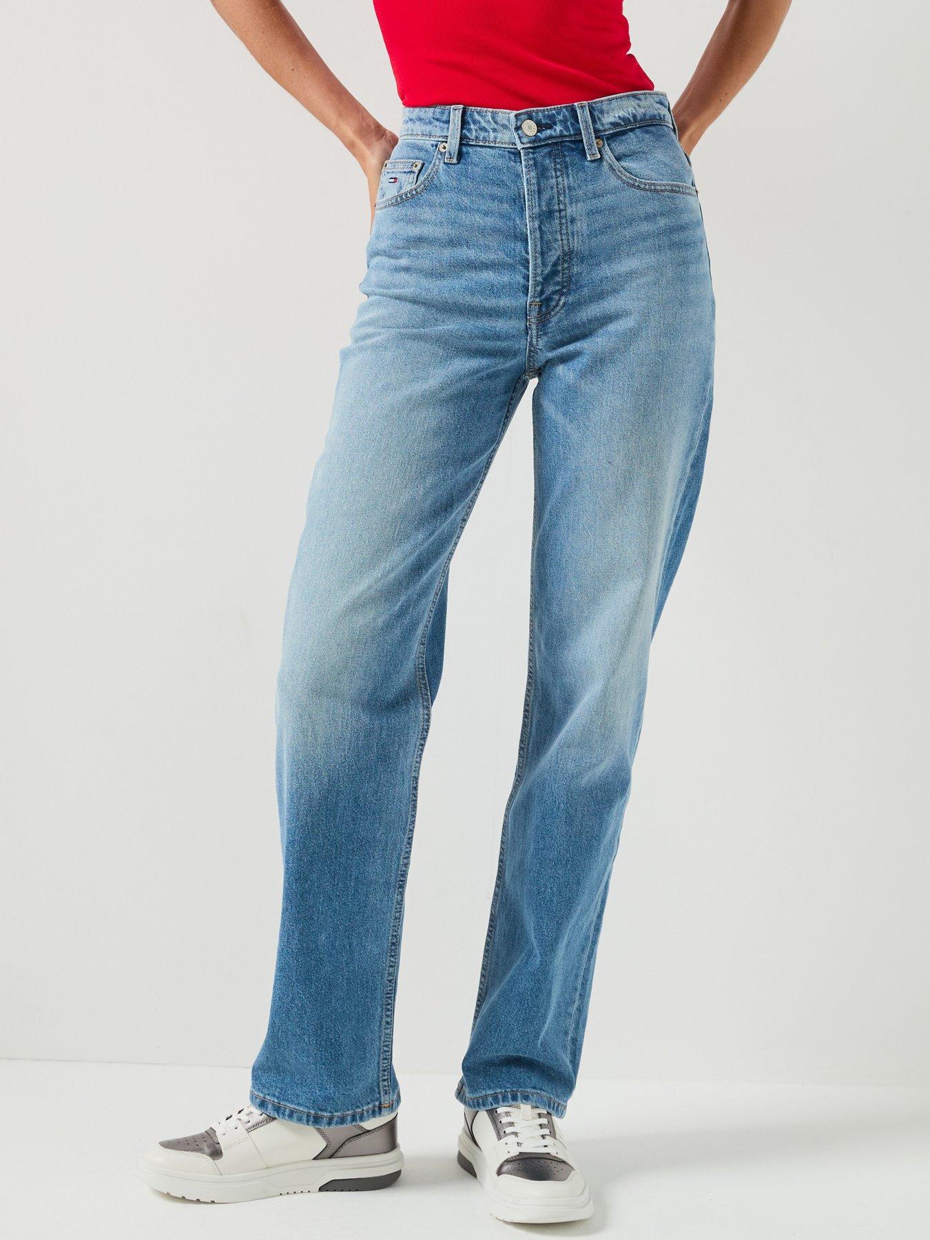 Image 1 of 6 of Tommy Jeans Layla High Rise Straight Jeans - Denim Medium