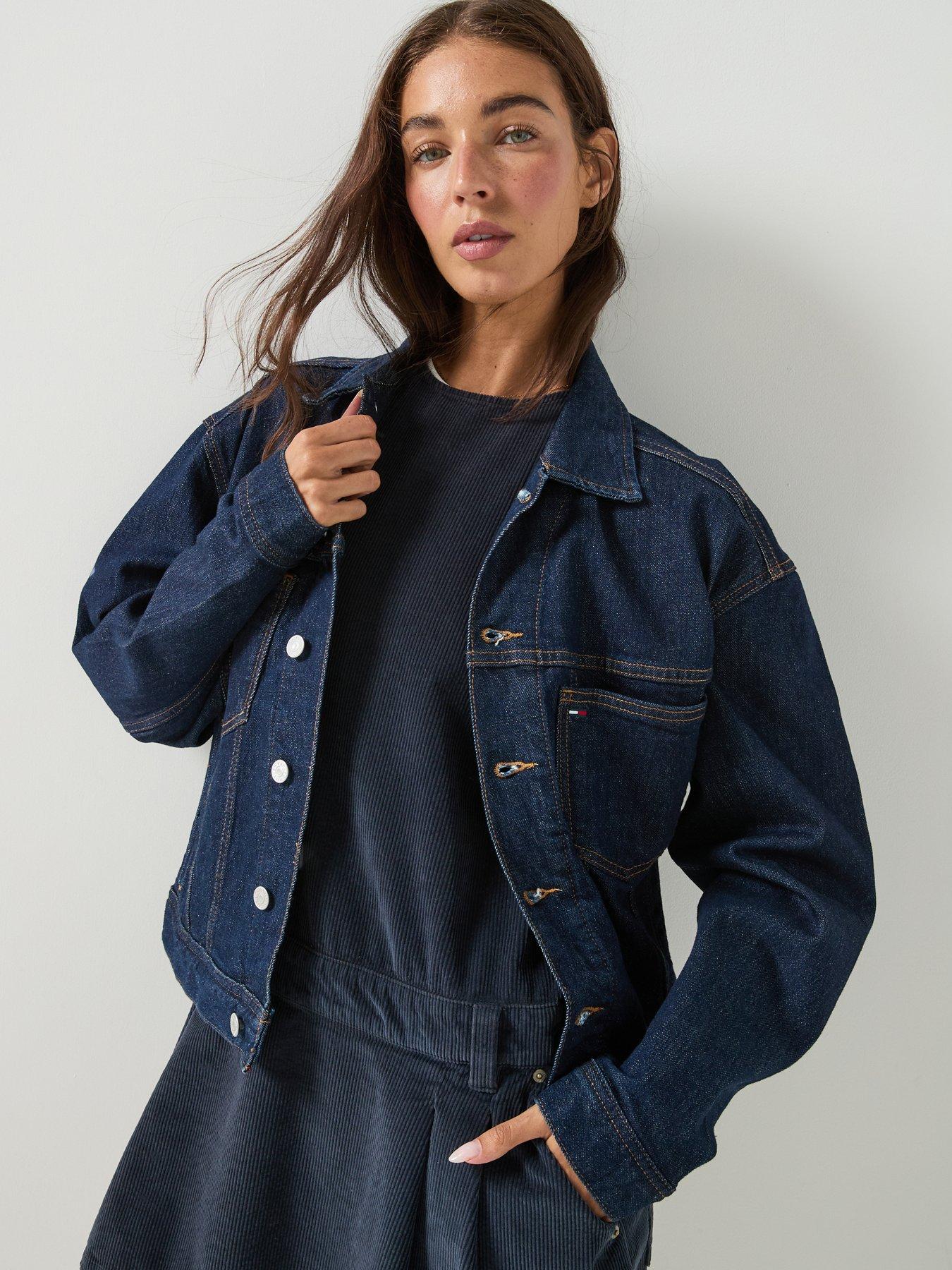 Image 1 of 6 of Tommy Jeans Slim Denim Trucker Jacket - Denim Dark