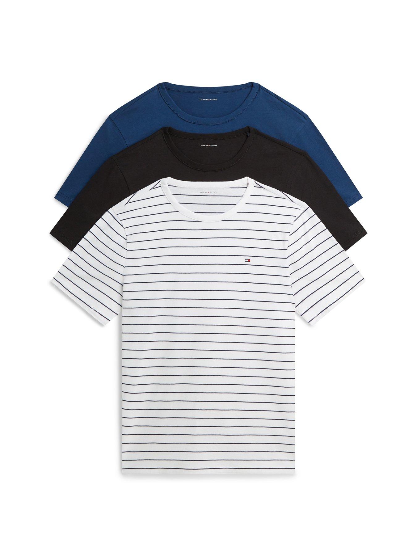 Tommy Hilfiger Mens 3 Pack Cotton Crew Neck T-Shirts, Assorted, Size Xl, Men