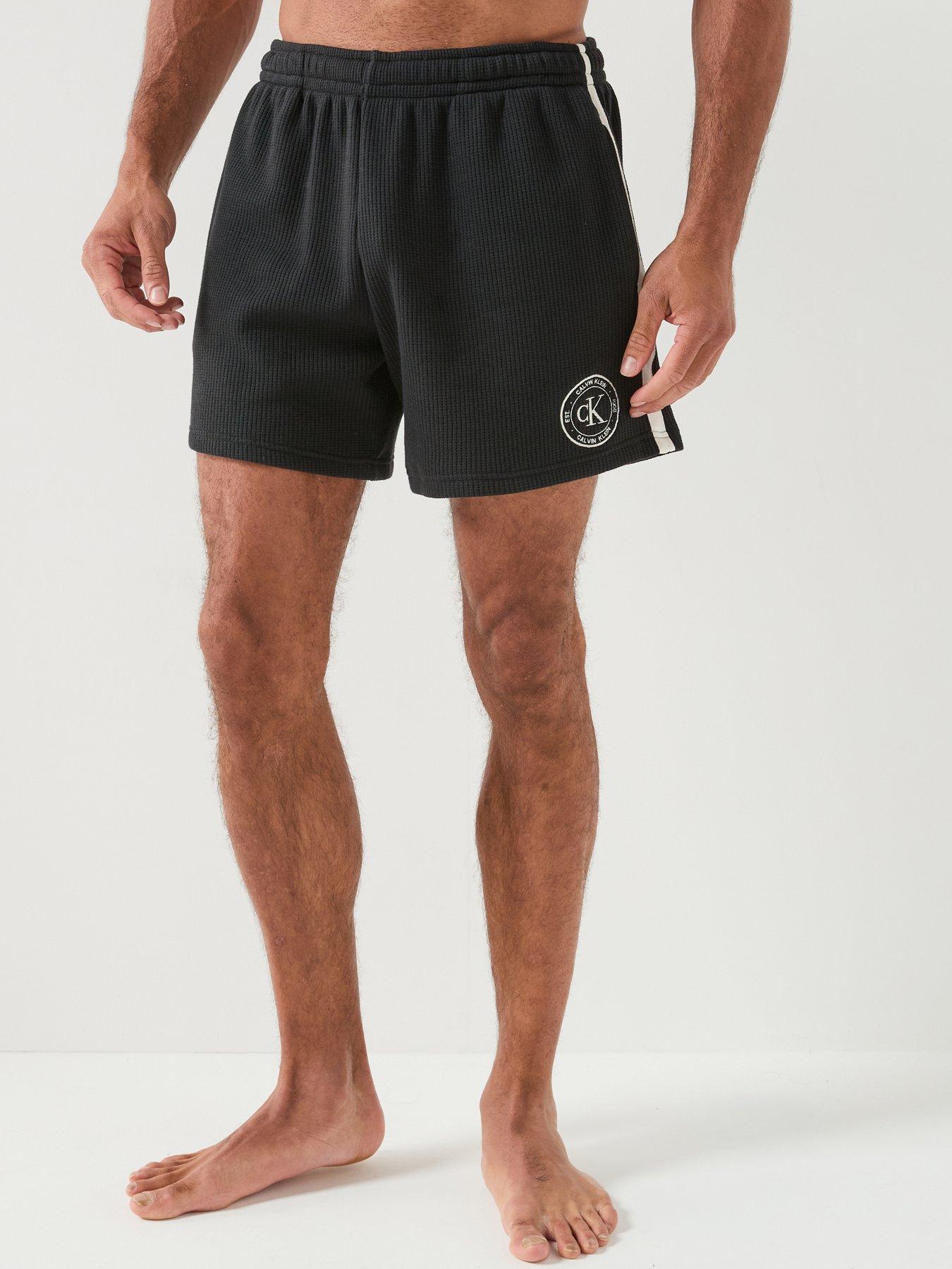 Calvin Klein Waffle Shorts, Black, Size L, Men