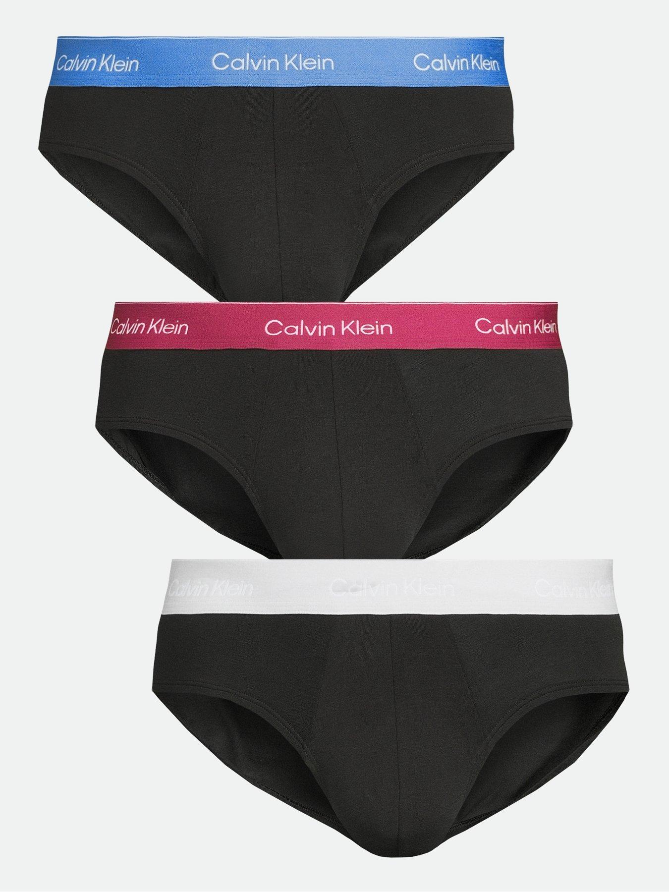 Image 1 of 4 of Calvin Klein 3 Pack Hip Briefs - Black