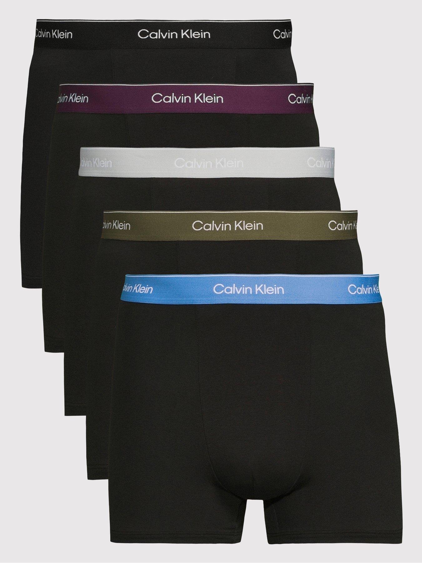 Image 1 of 3 of Calvin Klein 5 Pack Relaxed Fit Trunks - Black