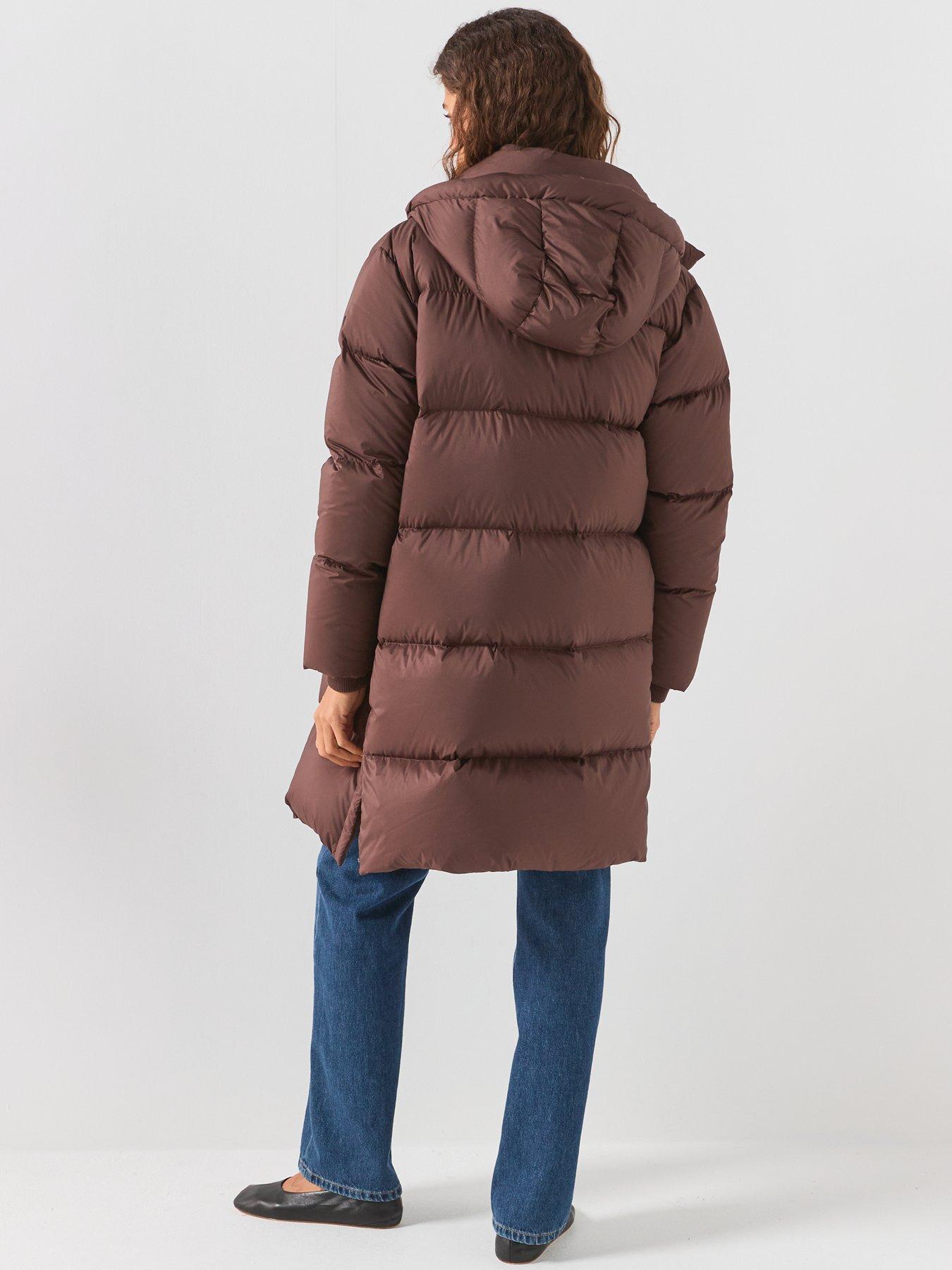 Image 2 of 6 of Tommy Hilfiger Water Repellent Down Hooded Coat - Deep Brown