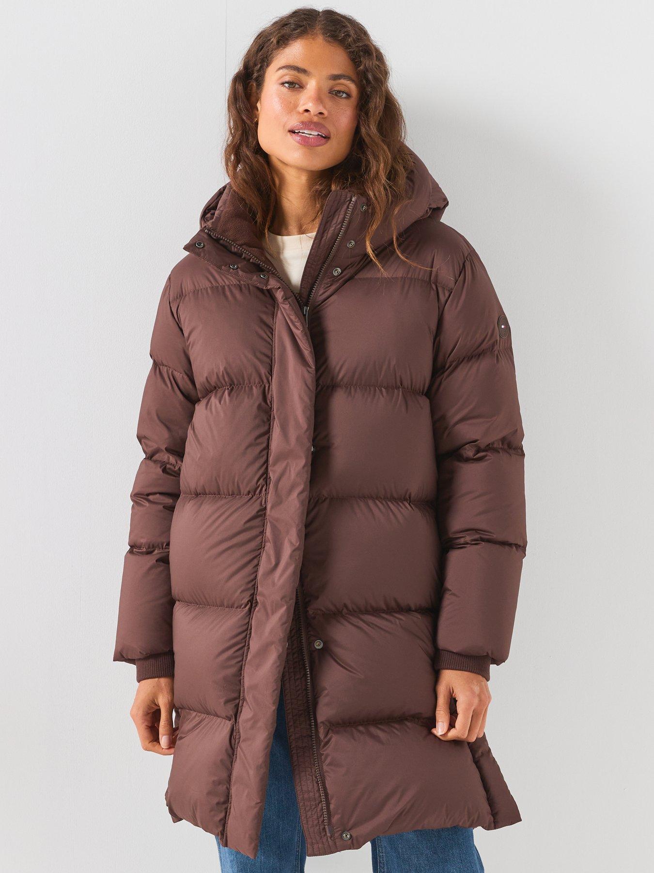 Image 5 of 6 of Tommy Hilfiger Water Repellent Down Hooded Coat - Deep Brown