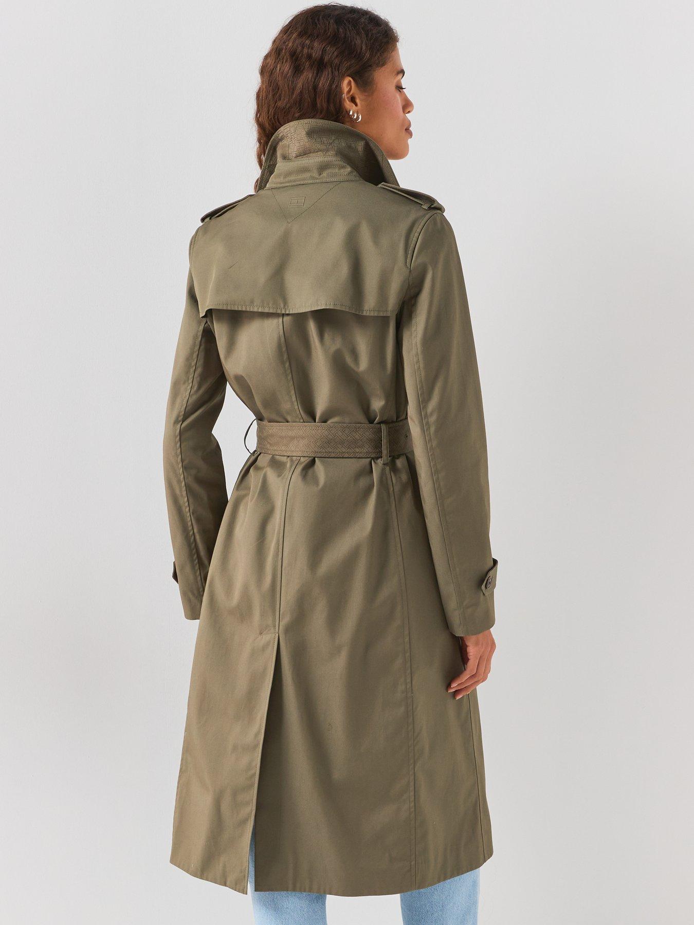 Image 2 of 6 of Tommy Hilfiger Cotton Monogram Trench - Green