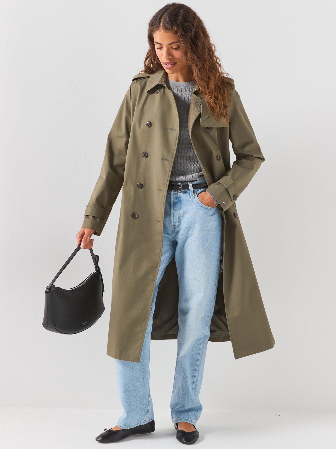Image 3 of 6 of Tommy Hilfiger Cotton Monogram Trench - Green