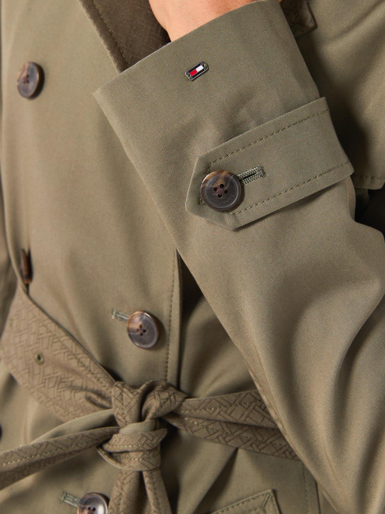 Image 5 of 6 of Tommy Hilfiger Cotton Monogram Trench - Green