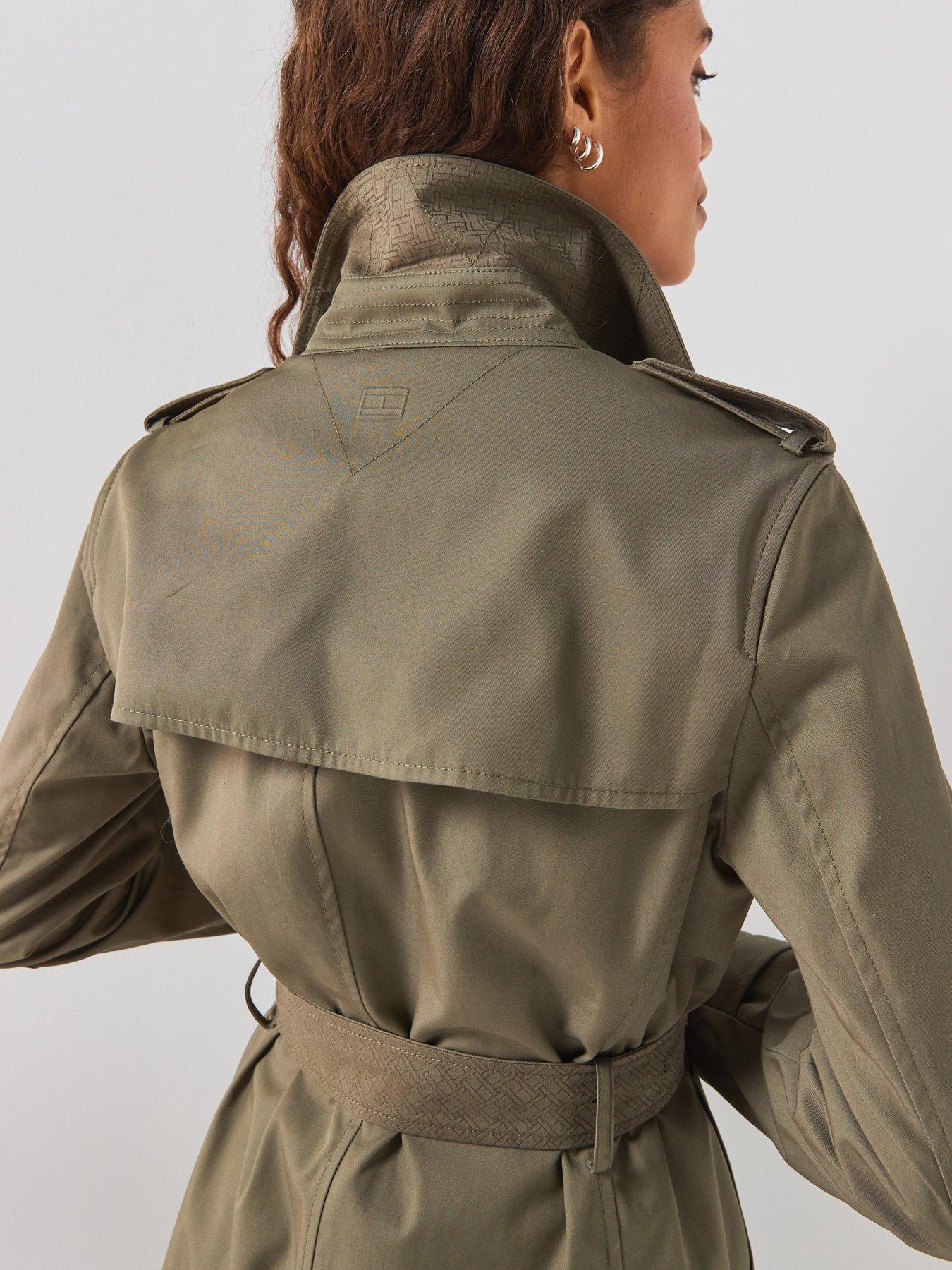 Image 6 of 6 of Tommy Hilfiger Cotton Monogram Trench - Green