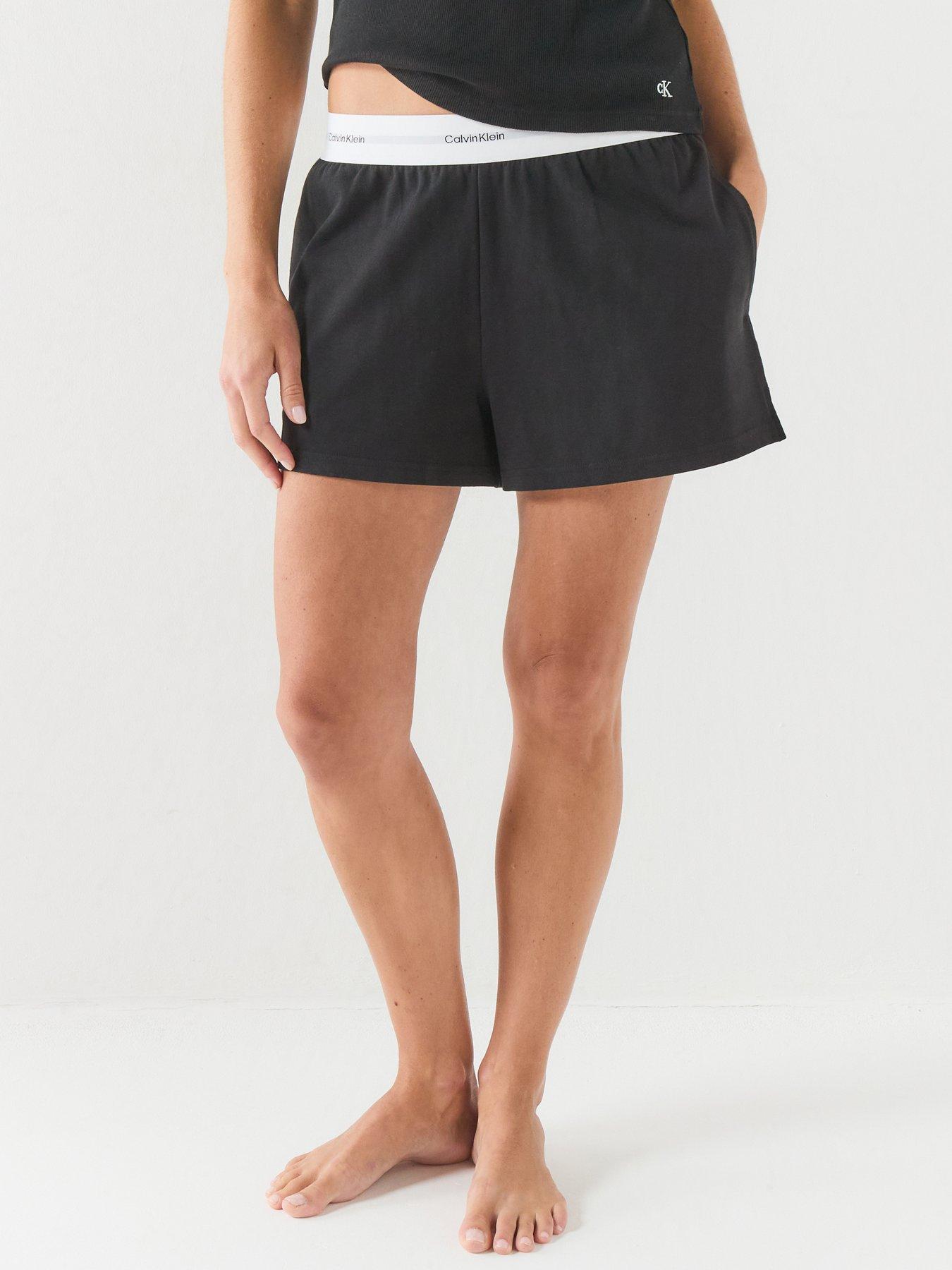 Calvin Klein Women's Fleece Jogger Shorts Black 14 (L) - Image 4