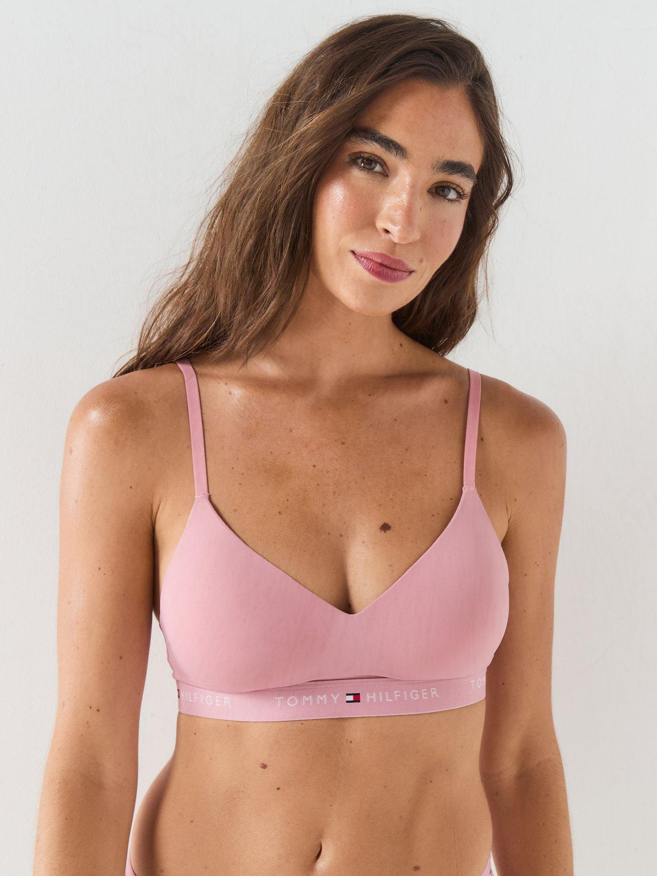 Image 1 of 4 of Tommy Hilfiger Signature Logo Microfibre Bralette - Pink
