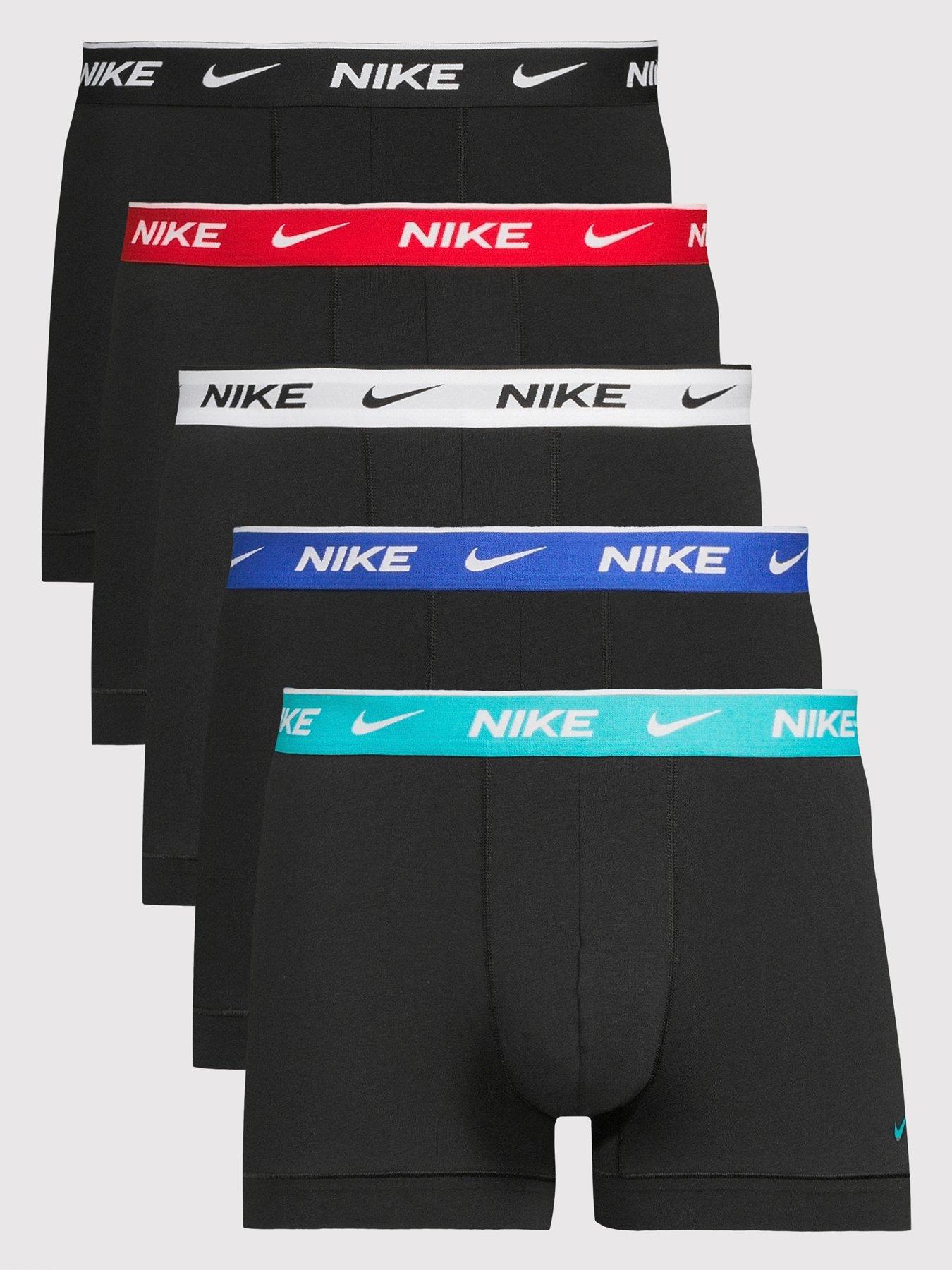 Nike Essential Cotton Stretch 5 Pack Boxer Brief, Black, Size M, Men