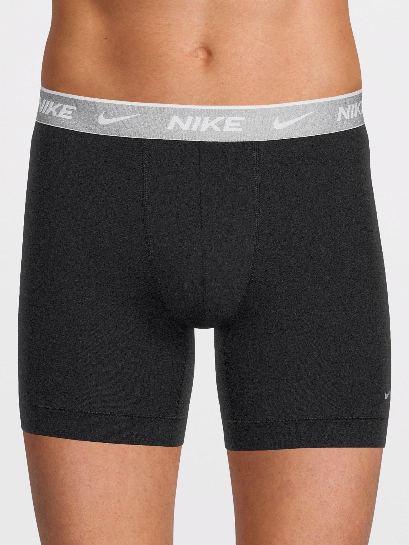 Image 2 of 4 of Nike Mens Essential Cotton Stretch 5 Pack Boxer Briefs - Black