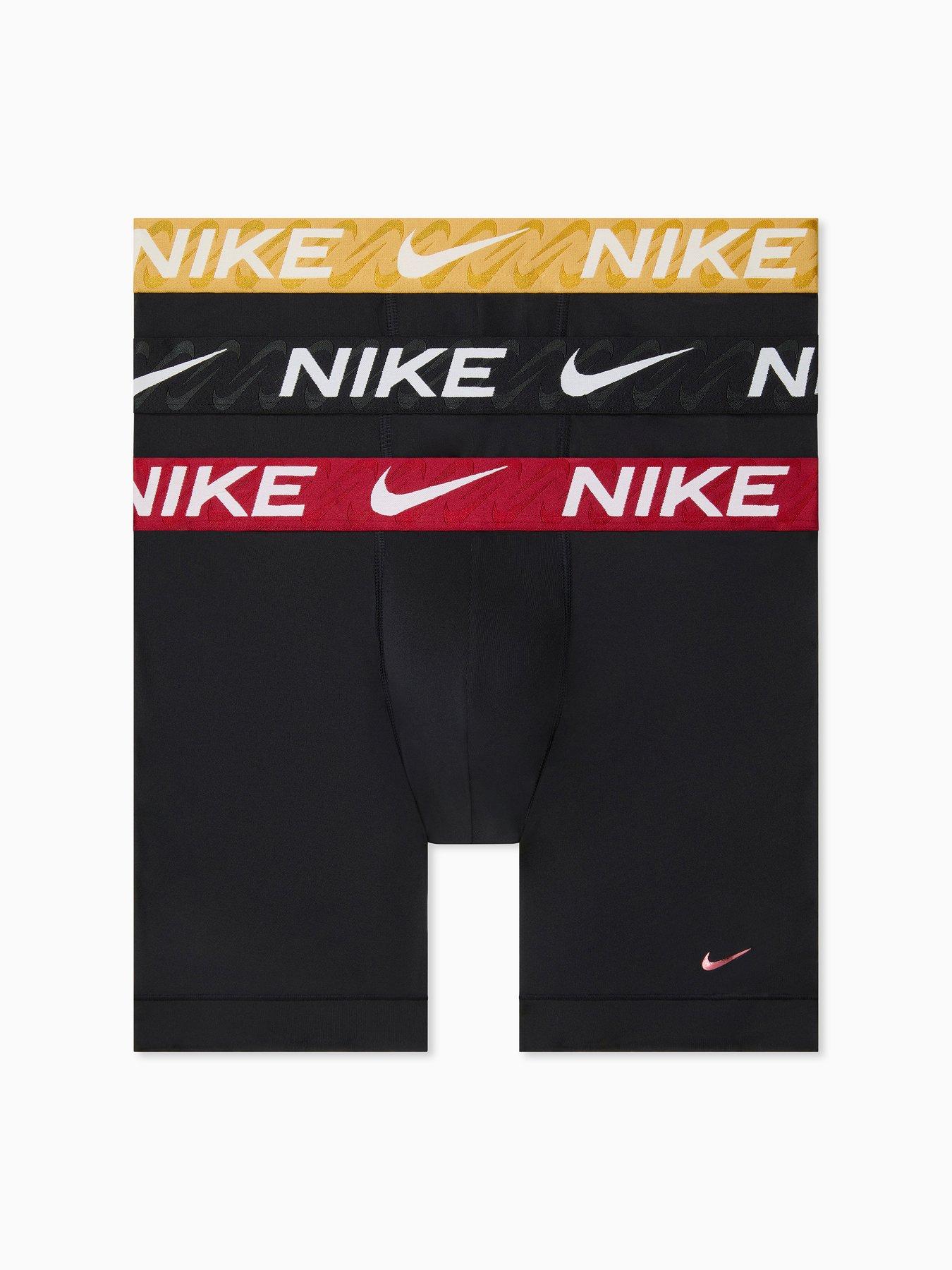 Image 1 of 4 of Nike Mens Essential Micro Fibre Stretch 3 Pack Boxer Briefs - Black