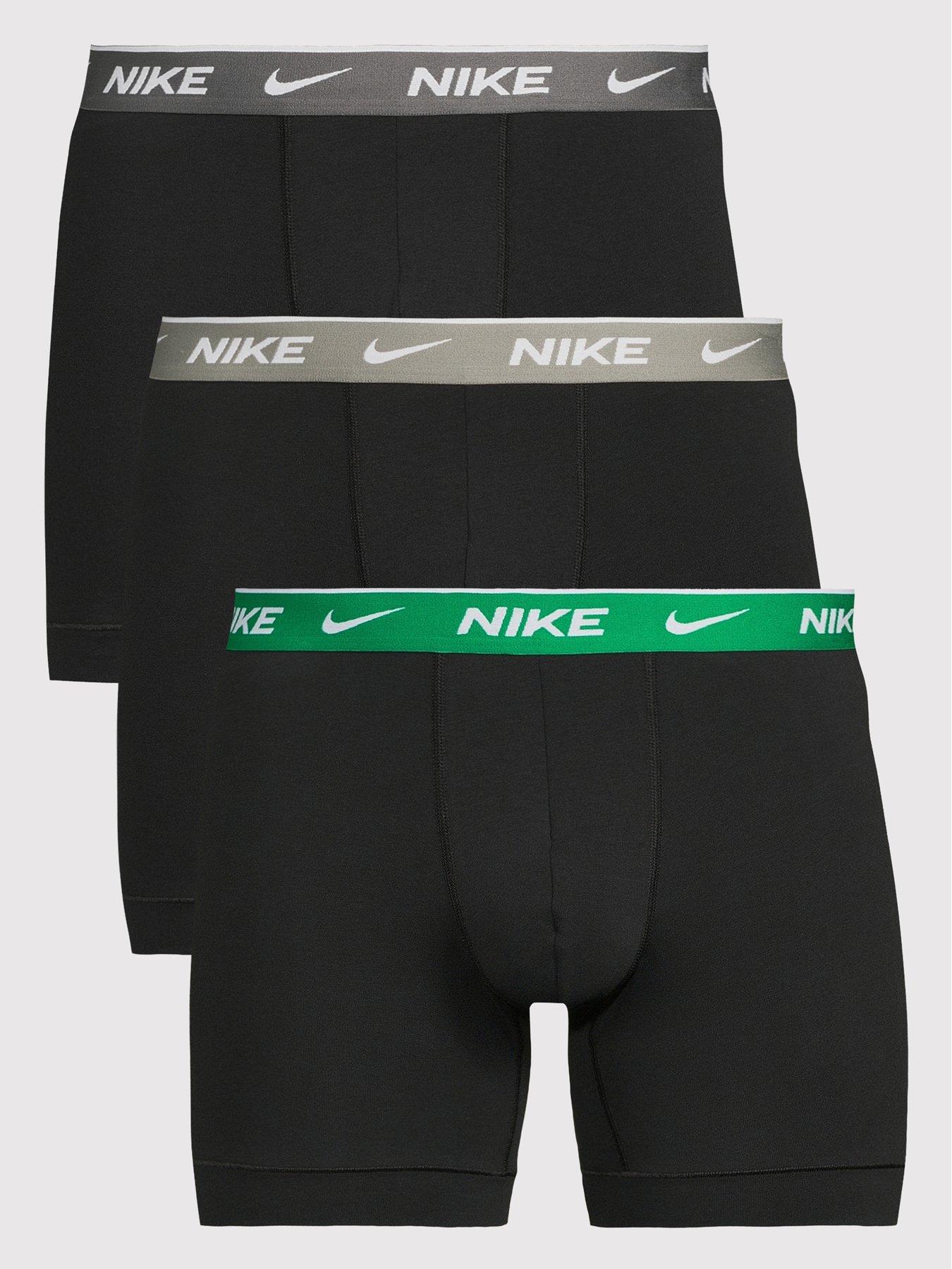 Nike Mens Essential Cotton Stretch 3 Pack Boxer Brief, Black, Size S, Men