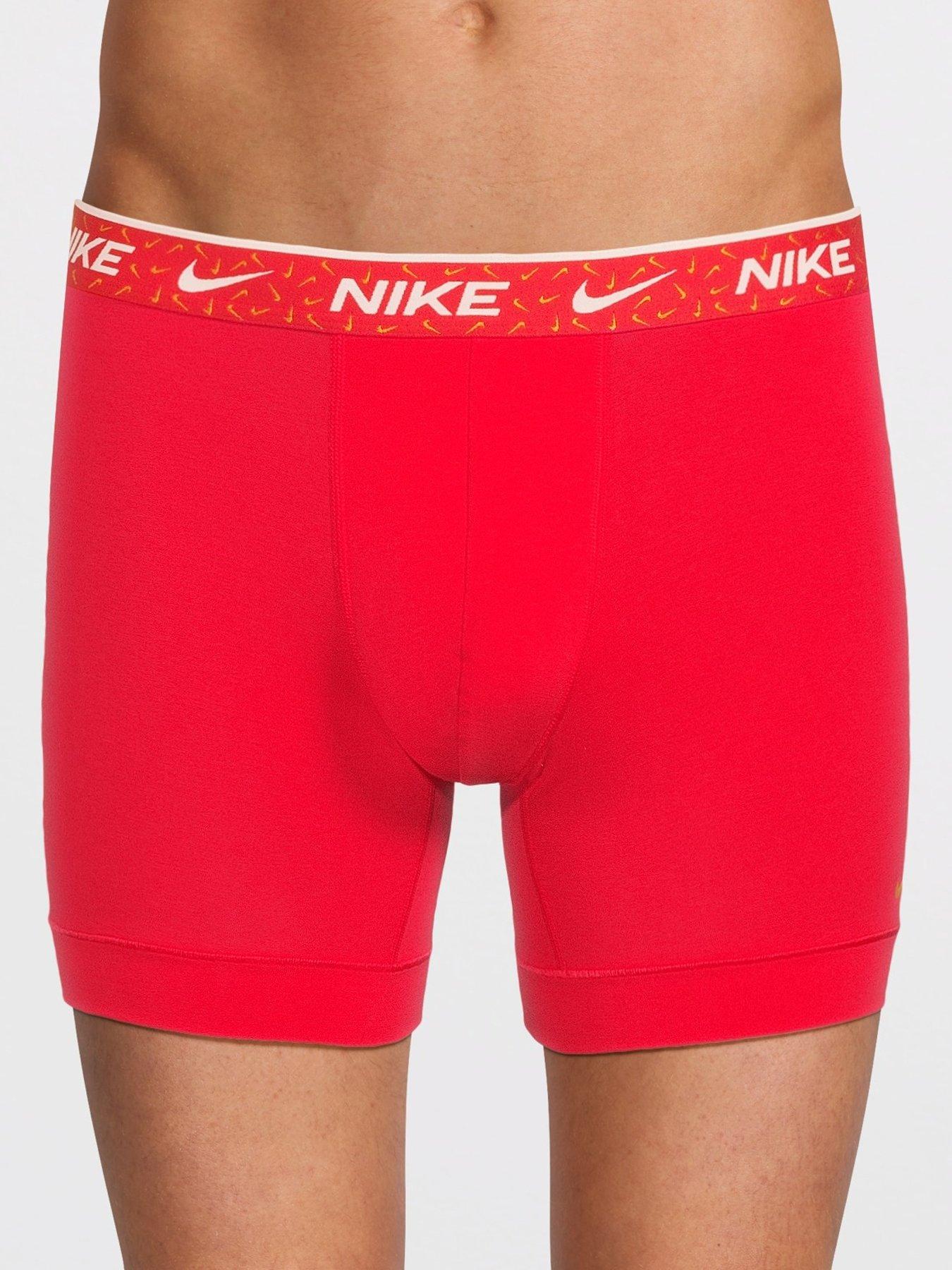 Image 2 of 3 of Nike Mens Essential Cotton Stretch Longer Leg 3 Pack Boxer Briefs - Assorted
