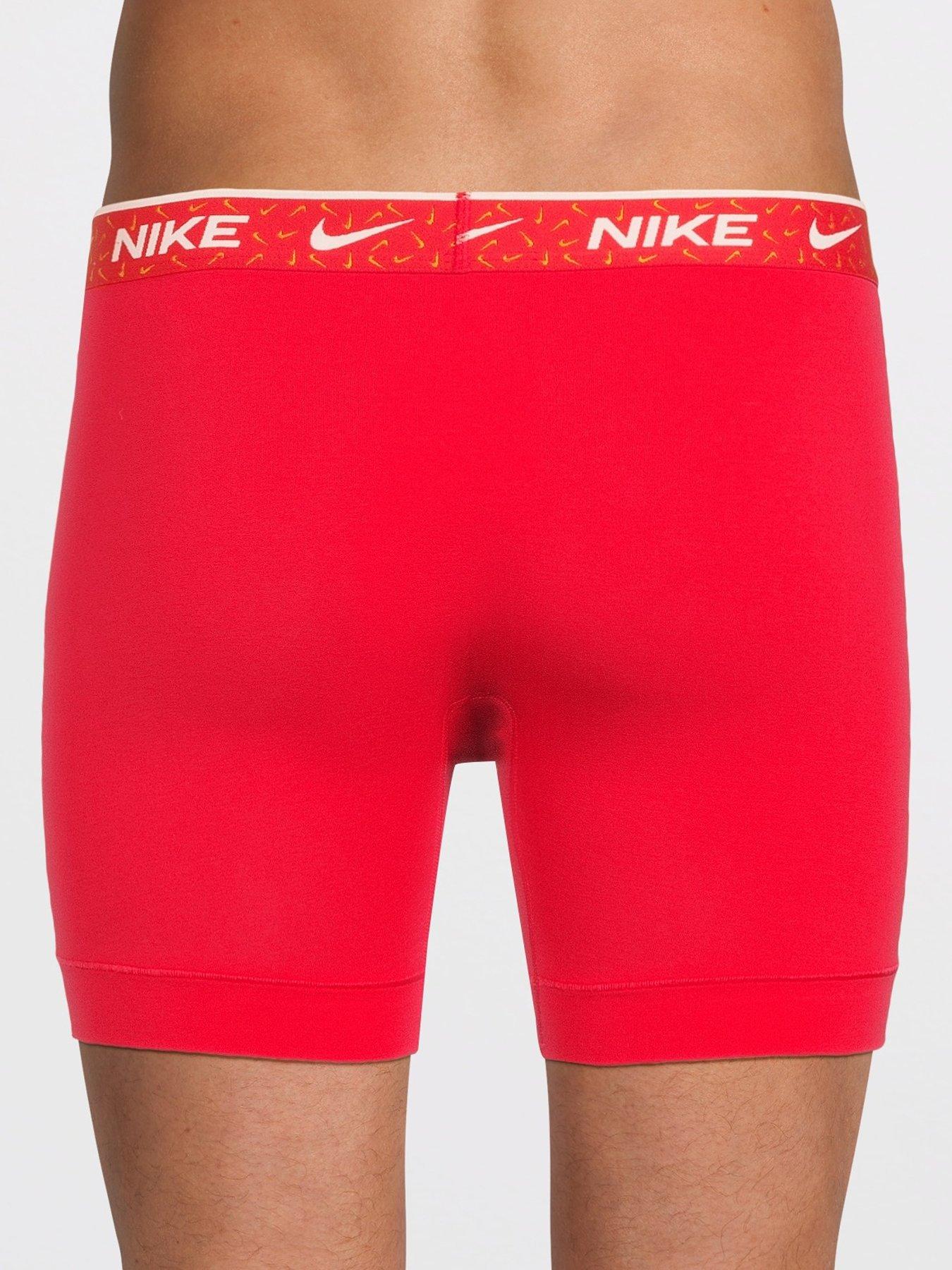 Image 3 of 3 of Nike Mens Essential Cotton Stretch Longer Leg 3 Pack Boxer Briefs - Assorted