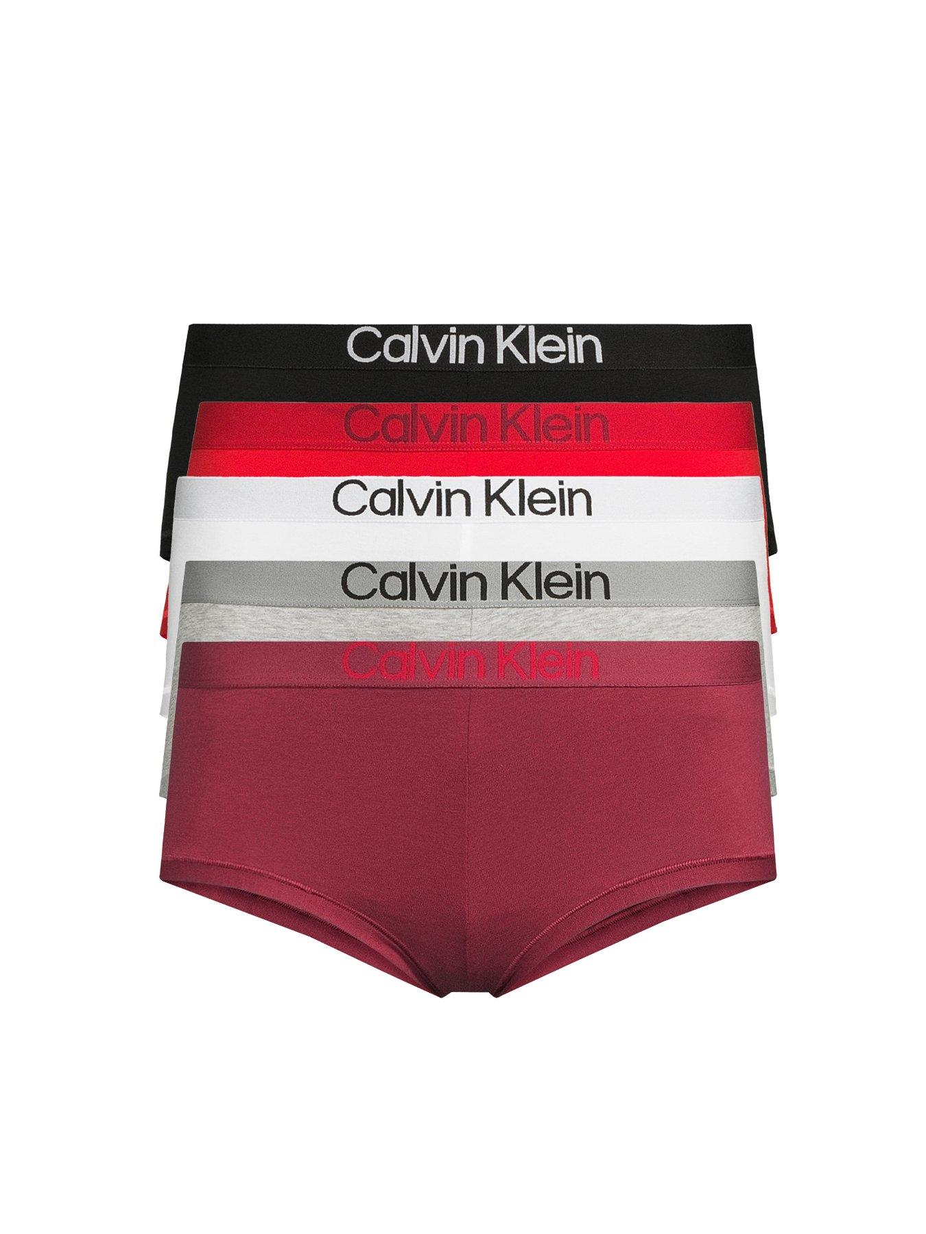 Image 1 of 6 of Calvin Klein 5 Pack Logo Boyshort - Black/ Grey /red