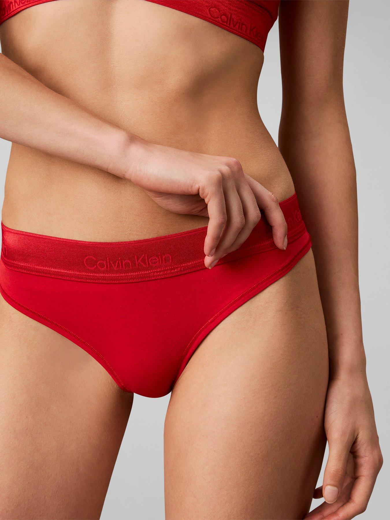 Image 5 of 6 of Calvin Klein Single Seasonal Red Thong - Red