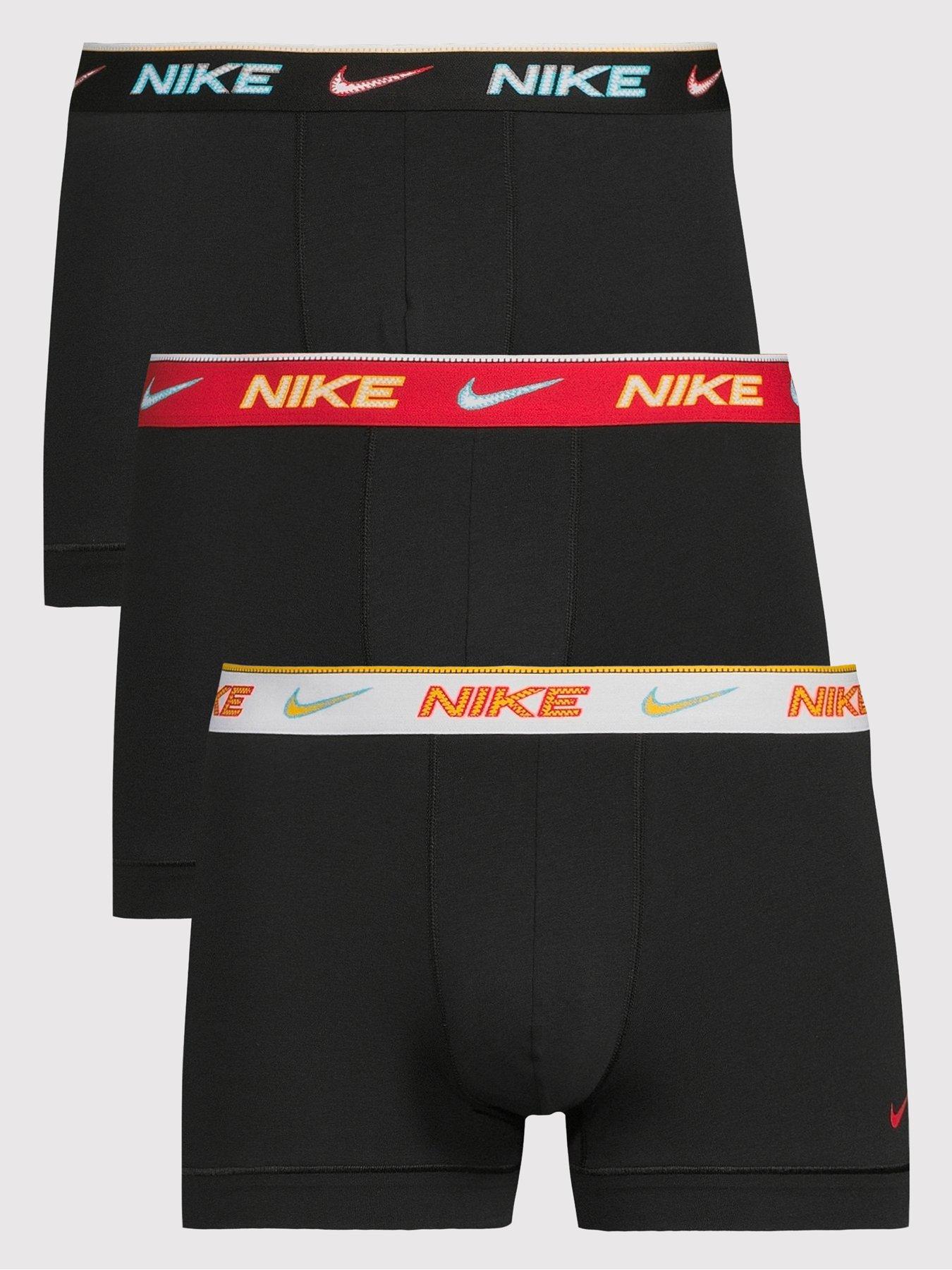 Nike Essential Cotton Stretch 3 Pack Trunks - Black