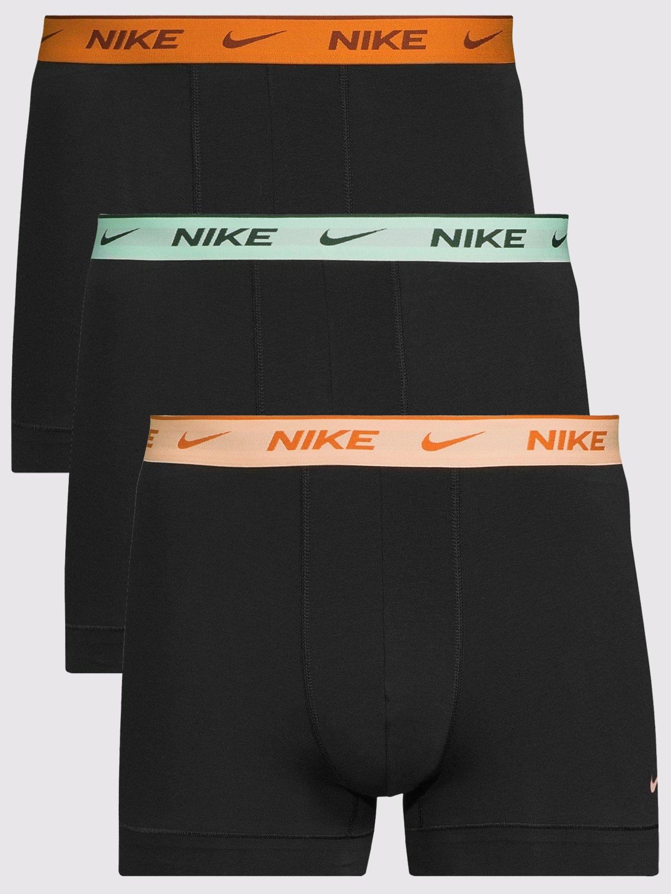 Nike Essential Cotton Stretch 3 Pack Trunks - Black