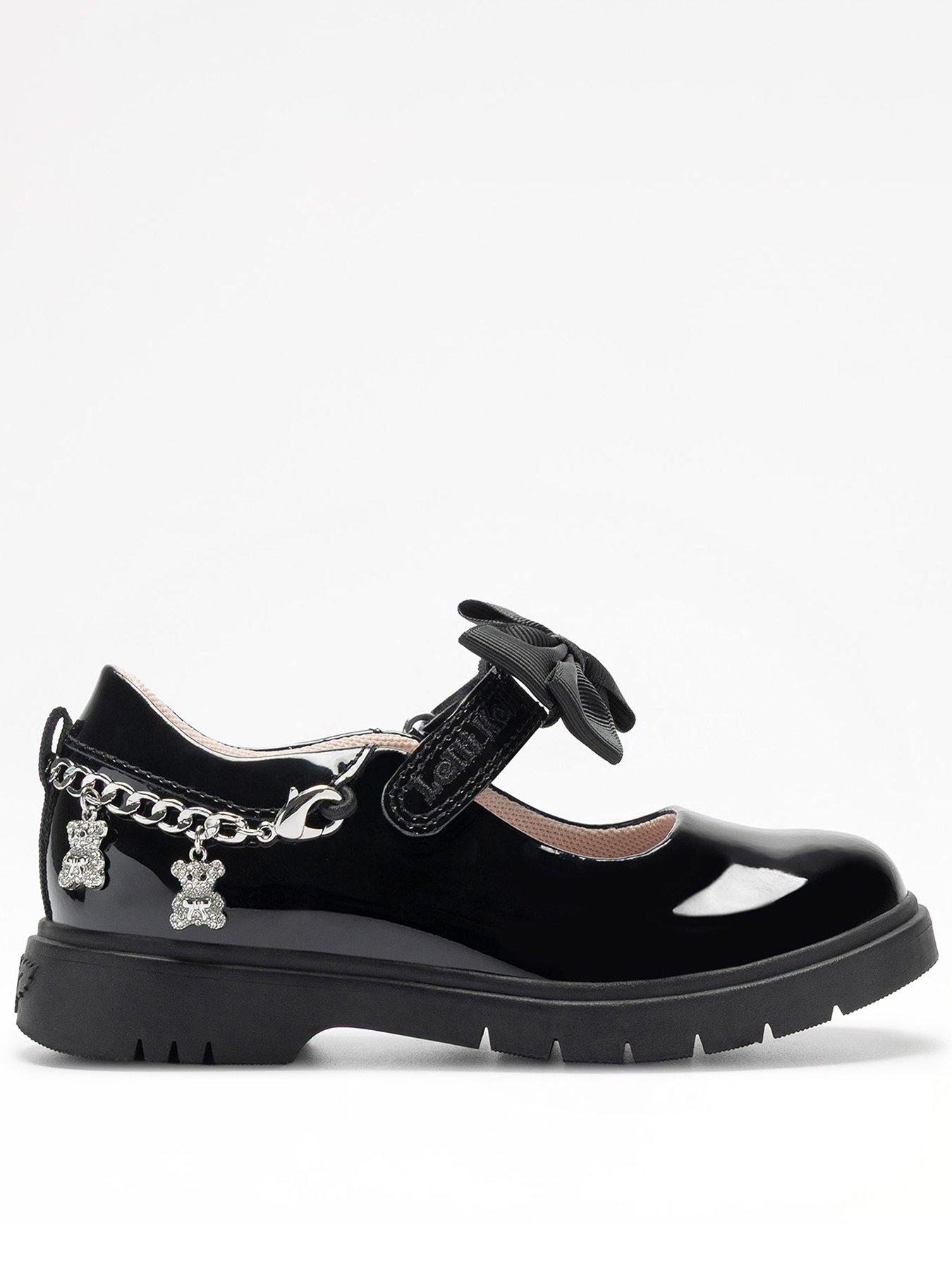 Lelli Kelly Teddy Charm Chain Chunky School Shoes - Black