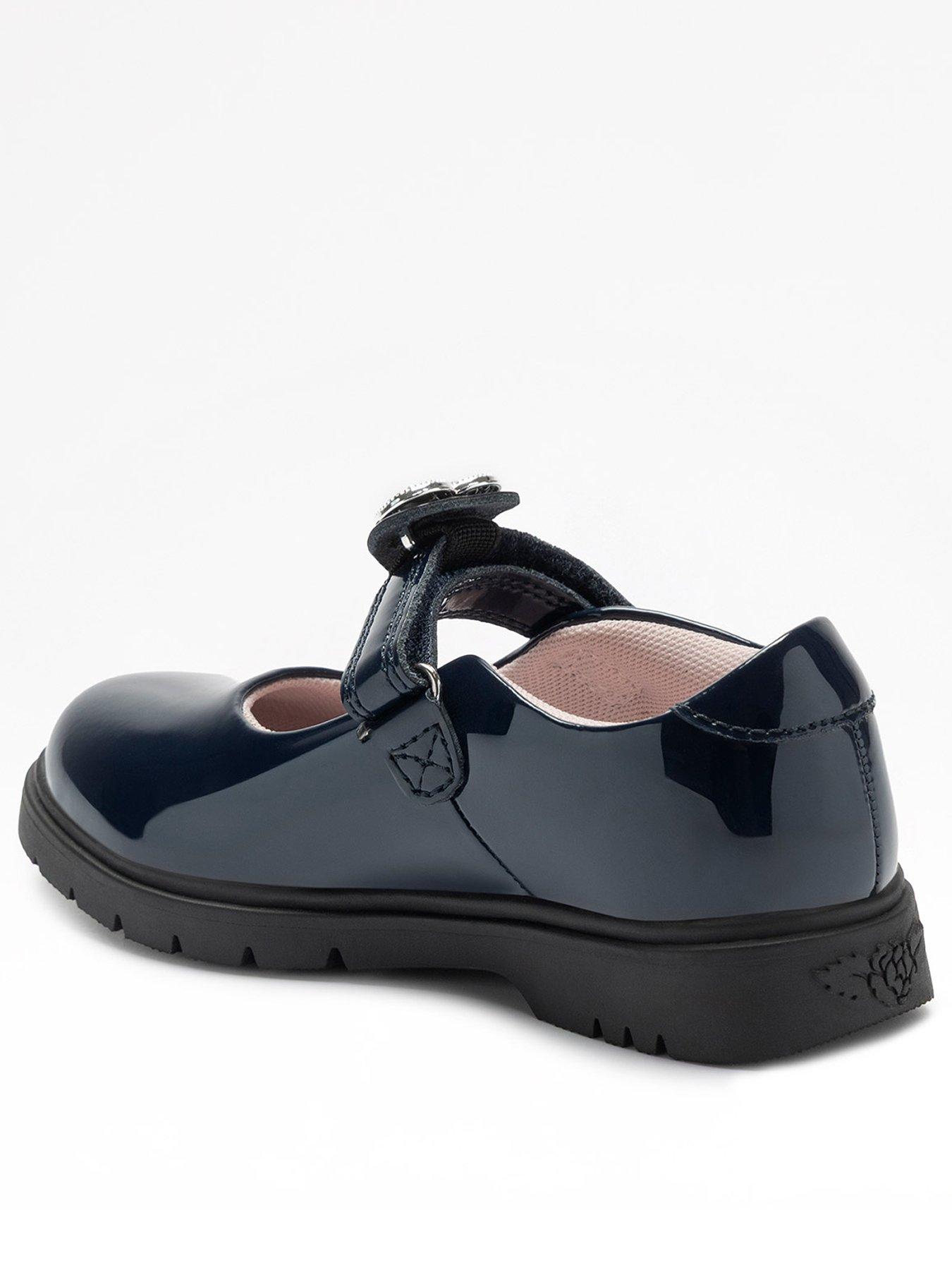 Image 3 of 5 of Lelli Kelly Sabrina Interchangeable Heart Strap School Shoes - Navy