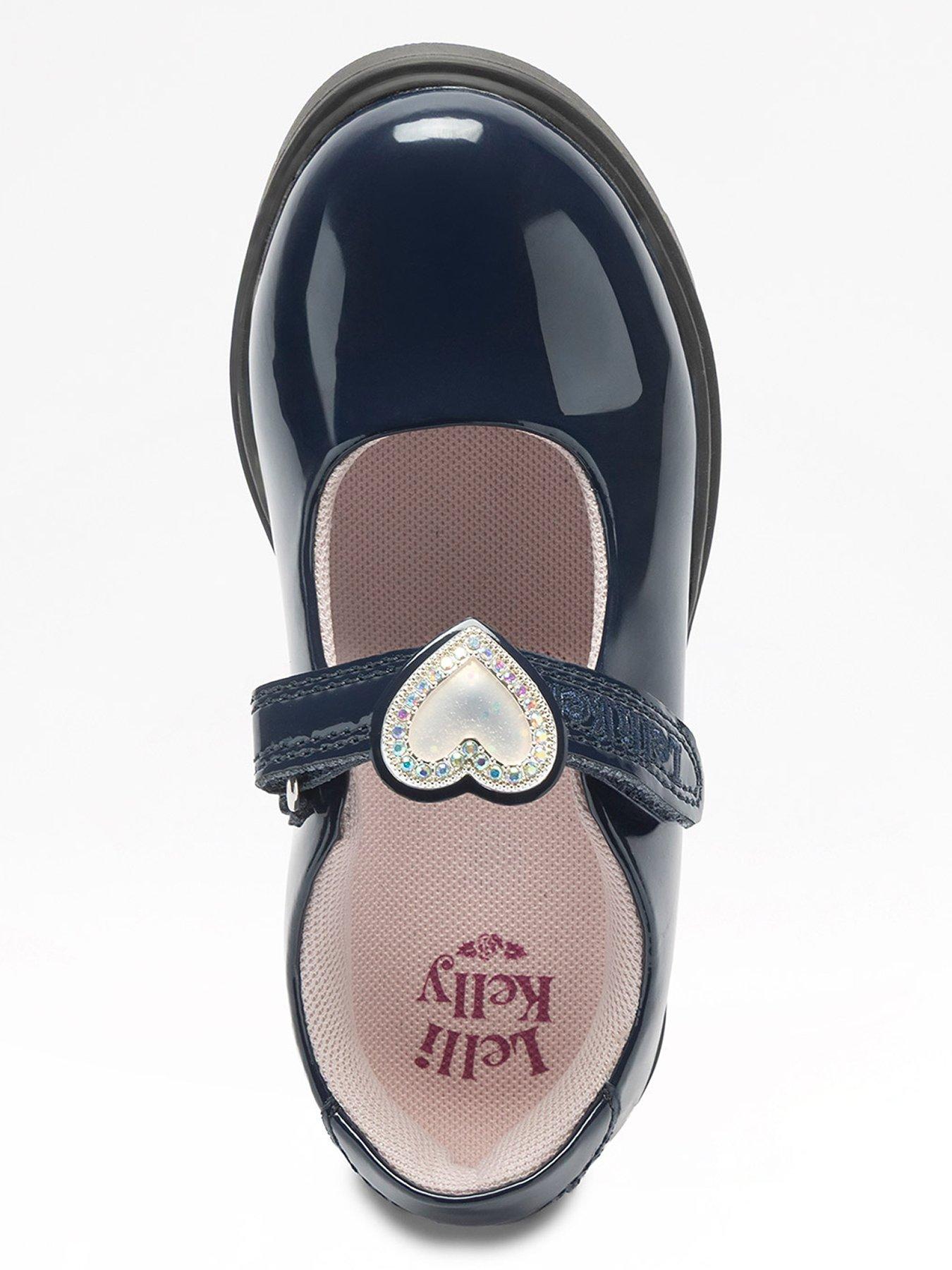 Image 4 of 5 of Lelli Kelly Sabrina Interchangeable Heart Strap School Shoes - Navy