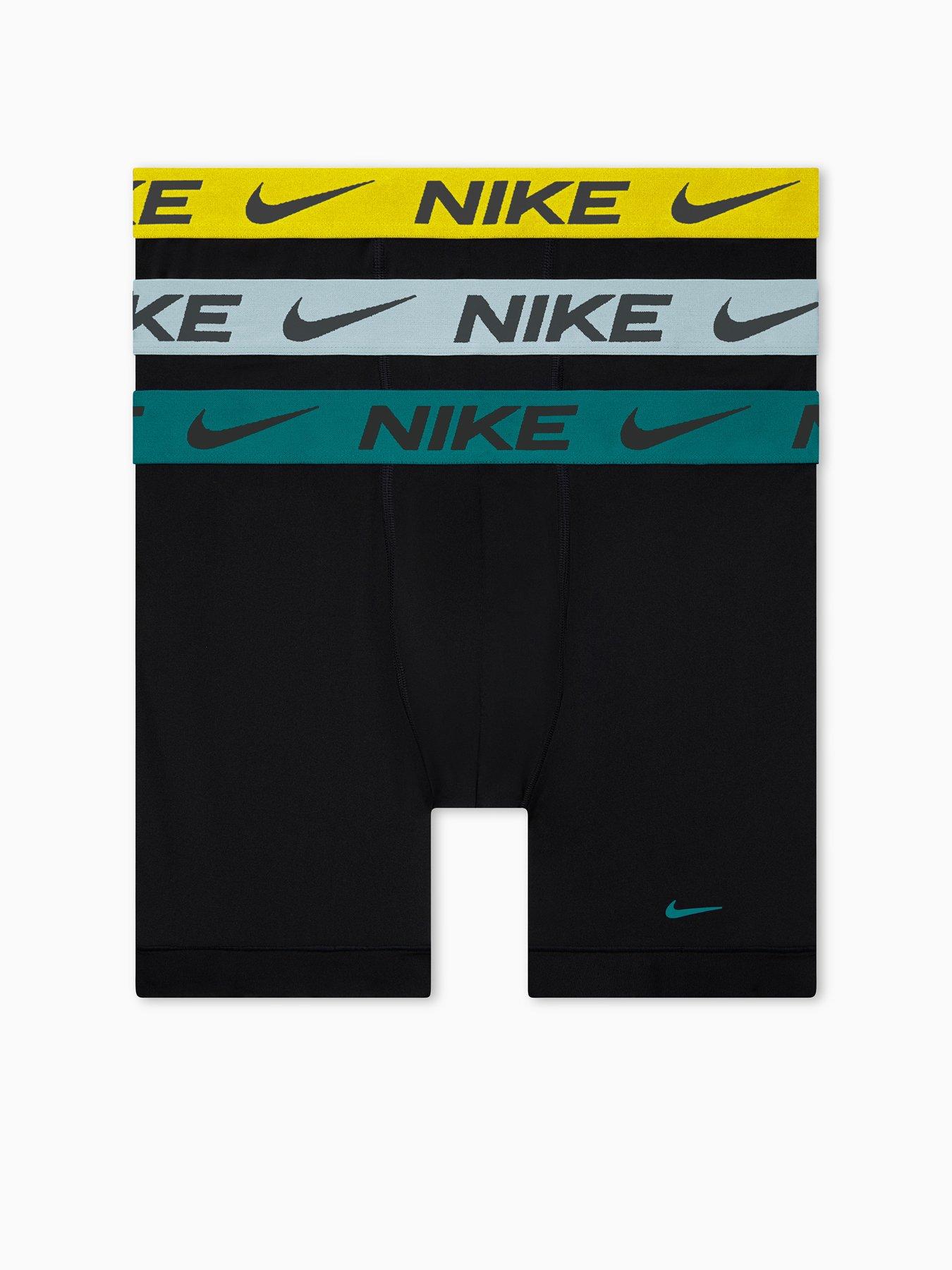 Image 1 of 4 of Nike Mens Essential Micro Fibre 3 Pack Boxer Briefs - Black