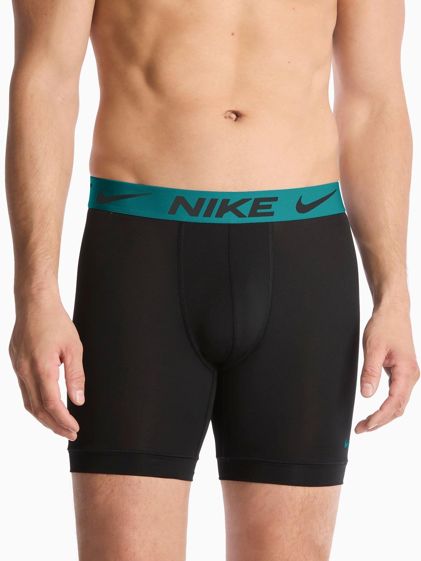 Image 2 of 4 of Nike Mens Essential Micro Fibre 3 Pack Boxer Briefs - Black