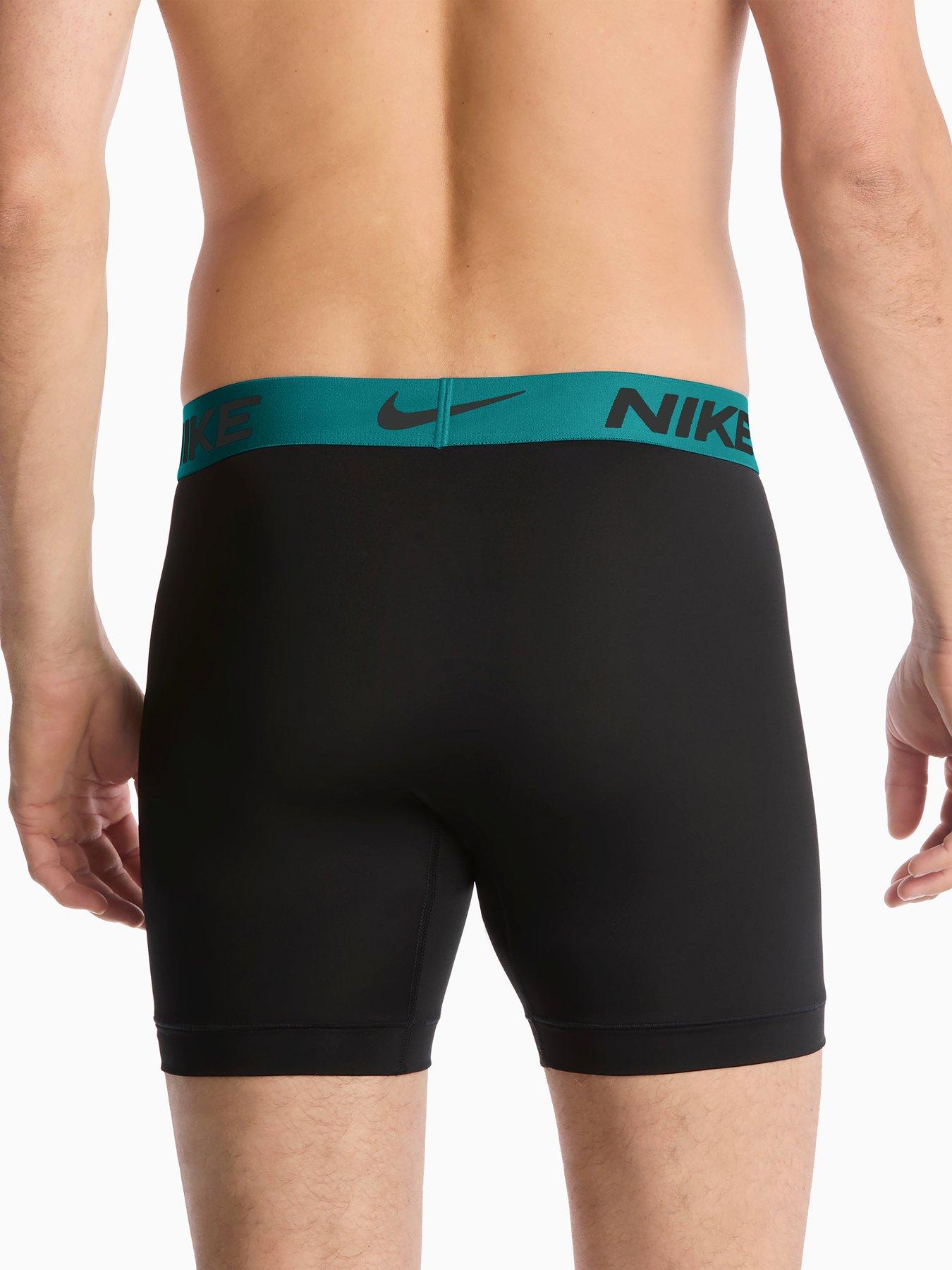 Image 3 of 4 of Nike Mens Essential Micro Fibre 3 Pack Boxer Briefs - Black