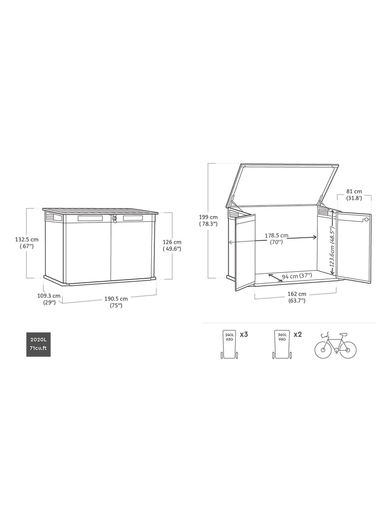 Image 3 of 3 of Keter Premier Jumbo 2020L Storage Shed - Grey