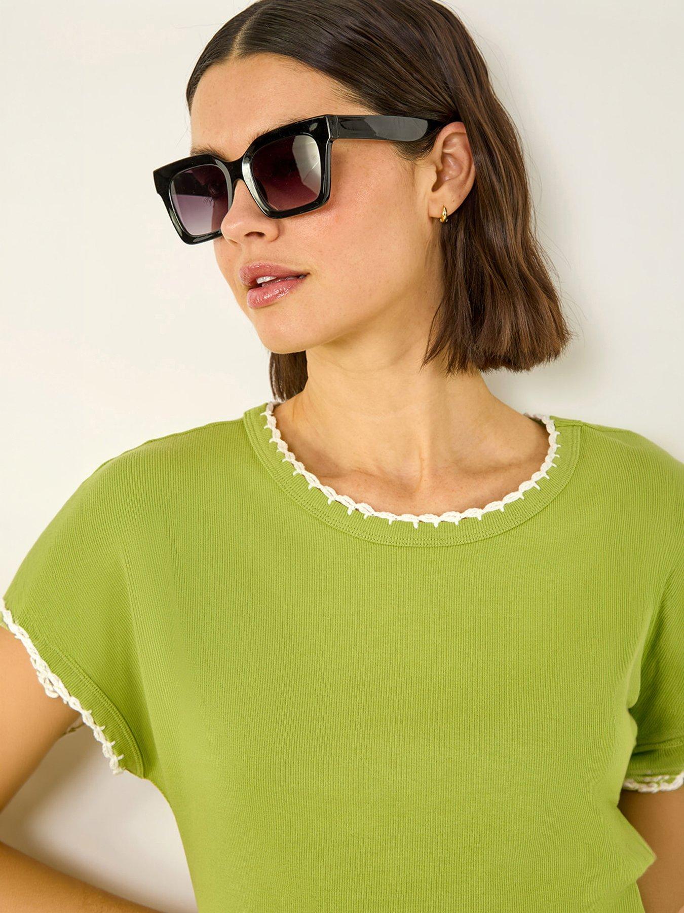 Roman Stitch Detail Ribbed Top
