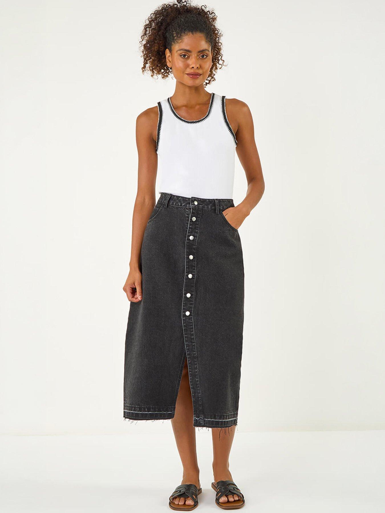 Image 5 of 5 of Roman Dusk Denim Button Skirt