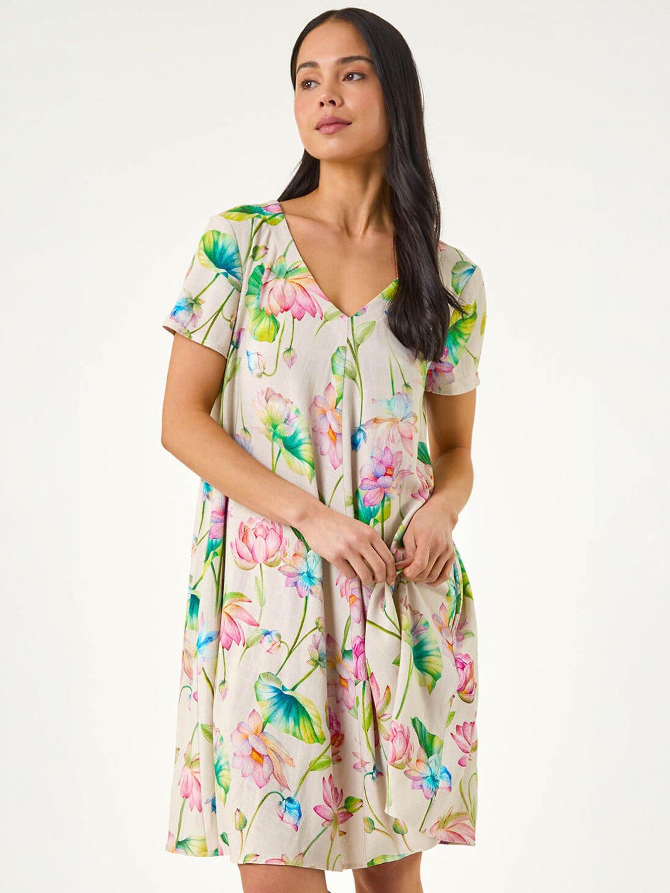 Image 3 of 5 of Roman Petite Floral Swing Dress