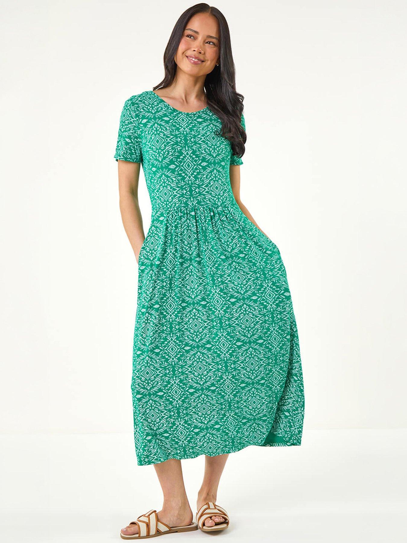 Roman Petite Aztec Gathered Dress