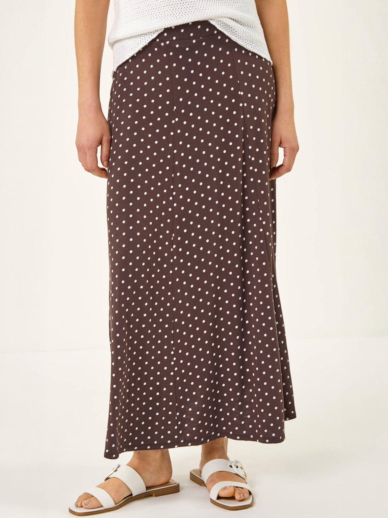 Roman Polka Dot Midi Skirt