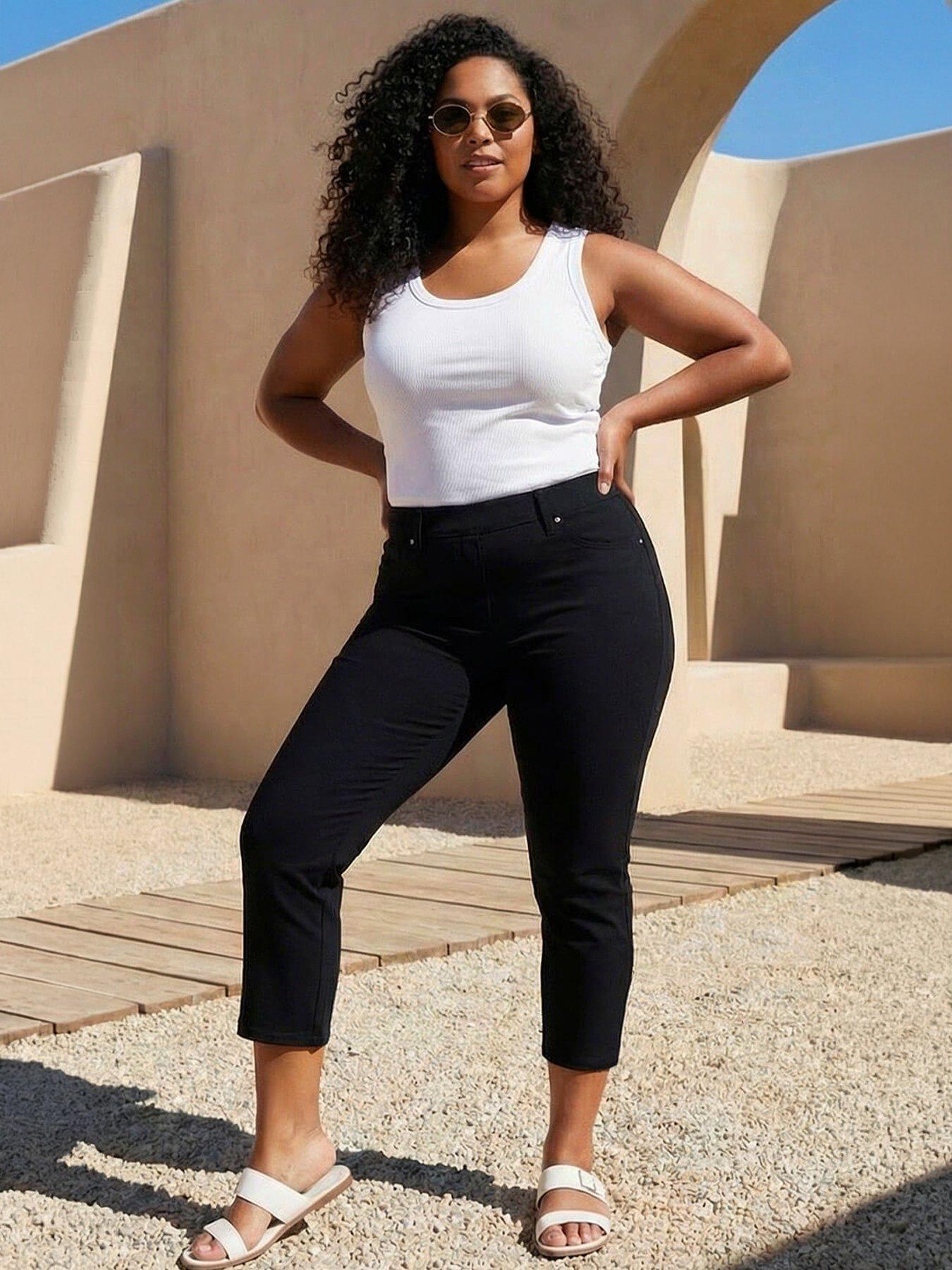 Roman Curve Cropped Stretch Denim Jeggings