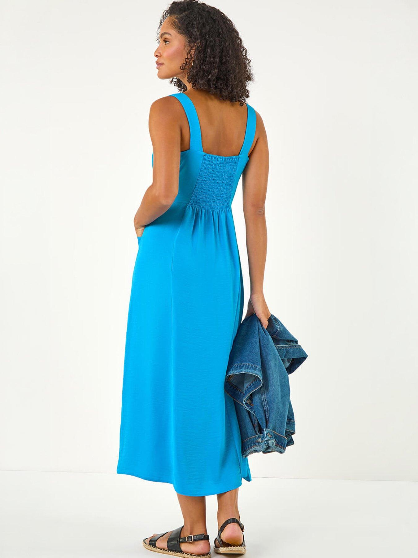 Image 4 of 5 of Roman Buttoned Tie Waist Midi Dress