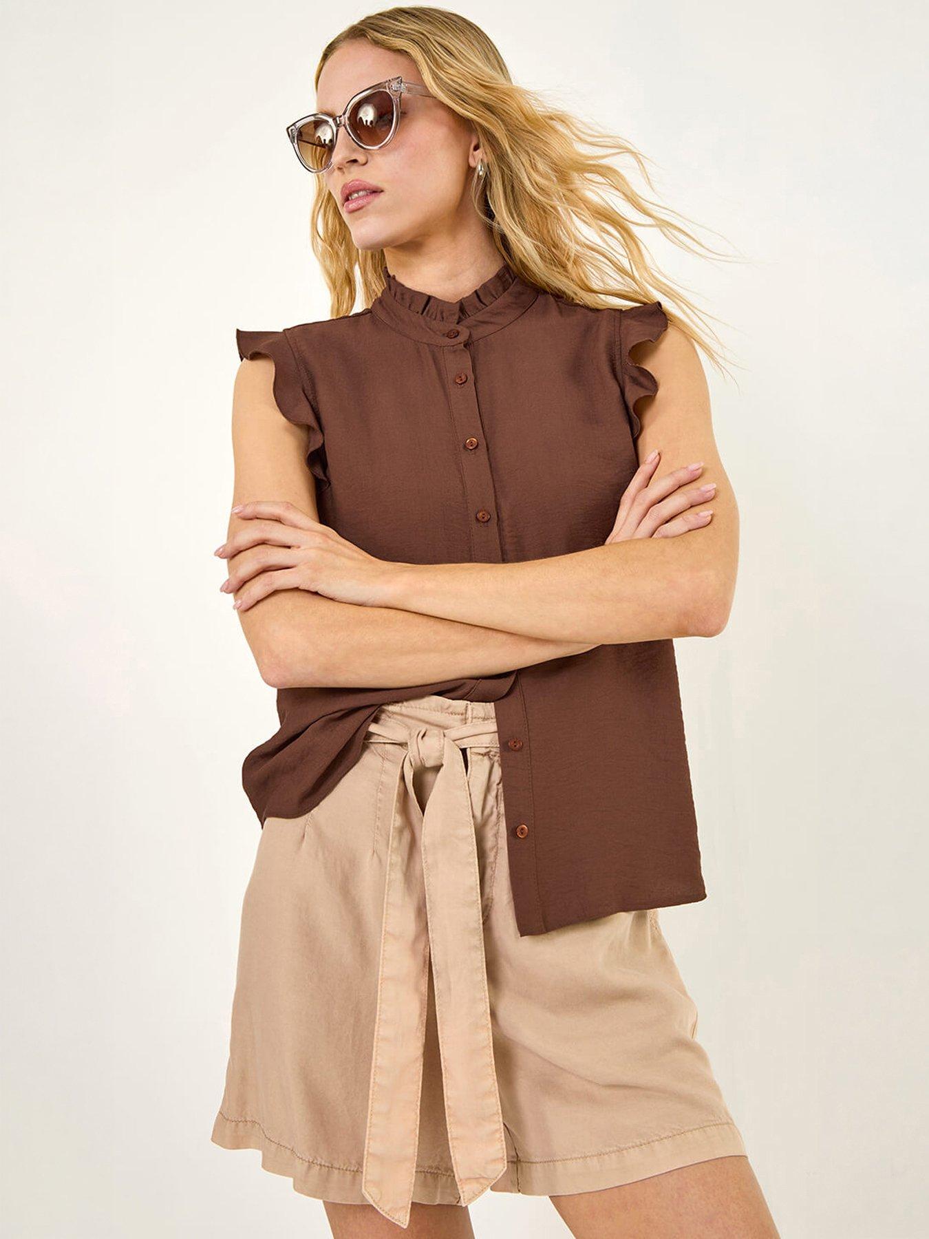 Roman Frill Sleeve Blouse
