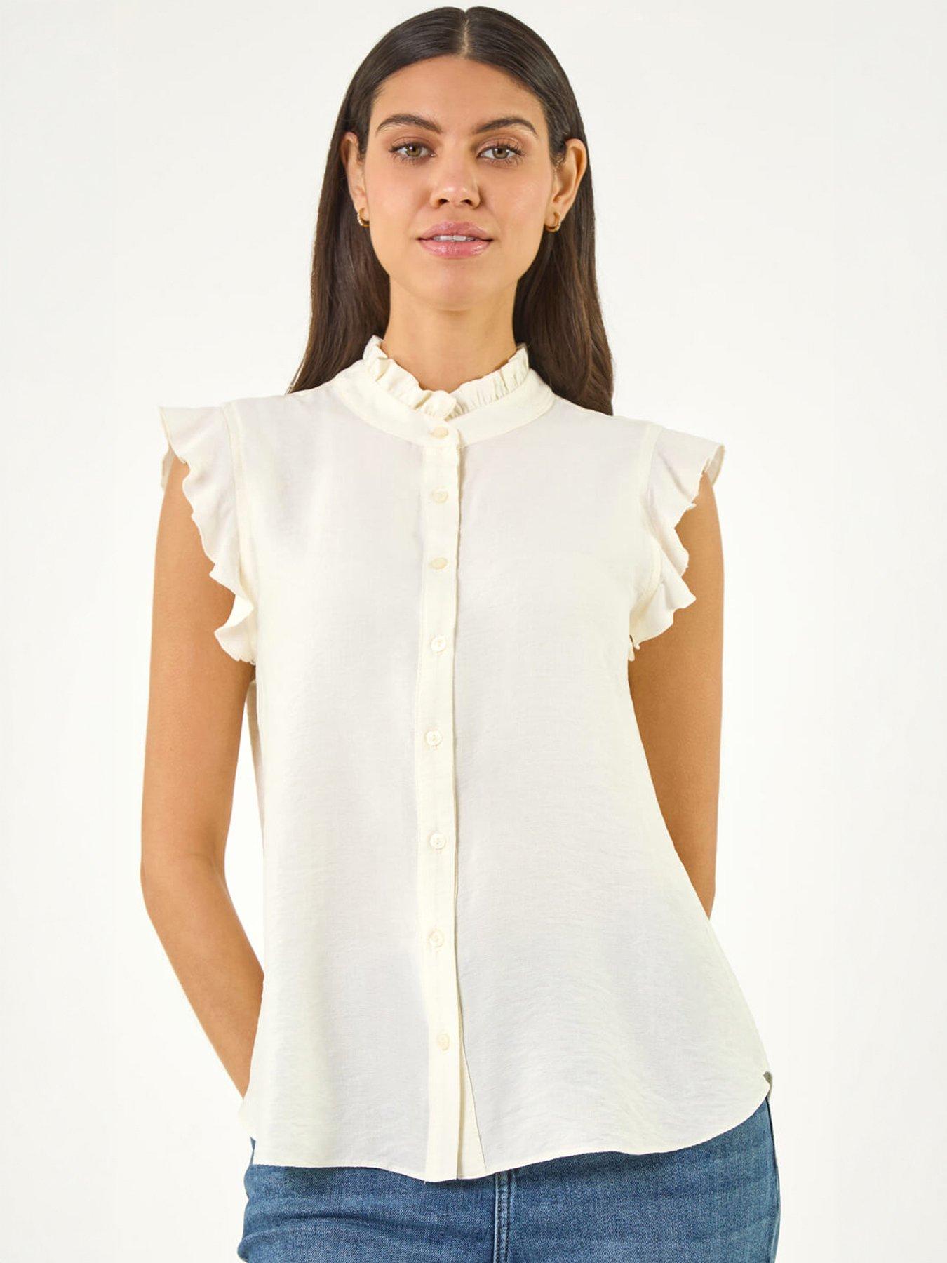 Roman Frill Sleeve Blouse